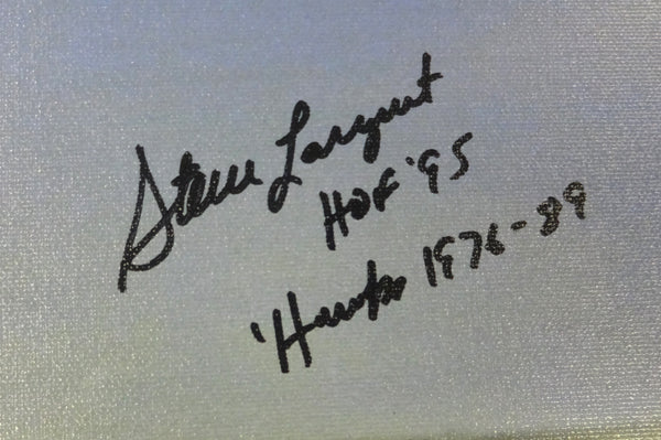 Steve Largent Autographed Framed 20x24 Canvas Photo Seattle Seahawks "HOF 95 & Hawks 1976-89" #/80 PSA/DNA Stock #94474 - Image 3