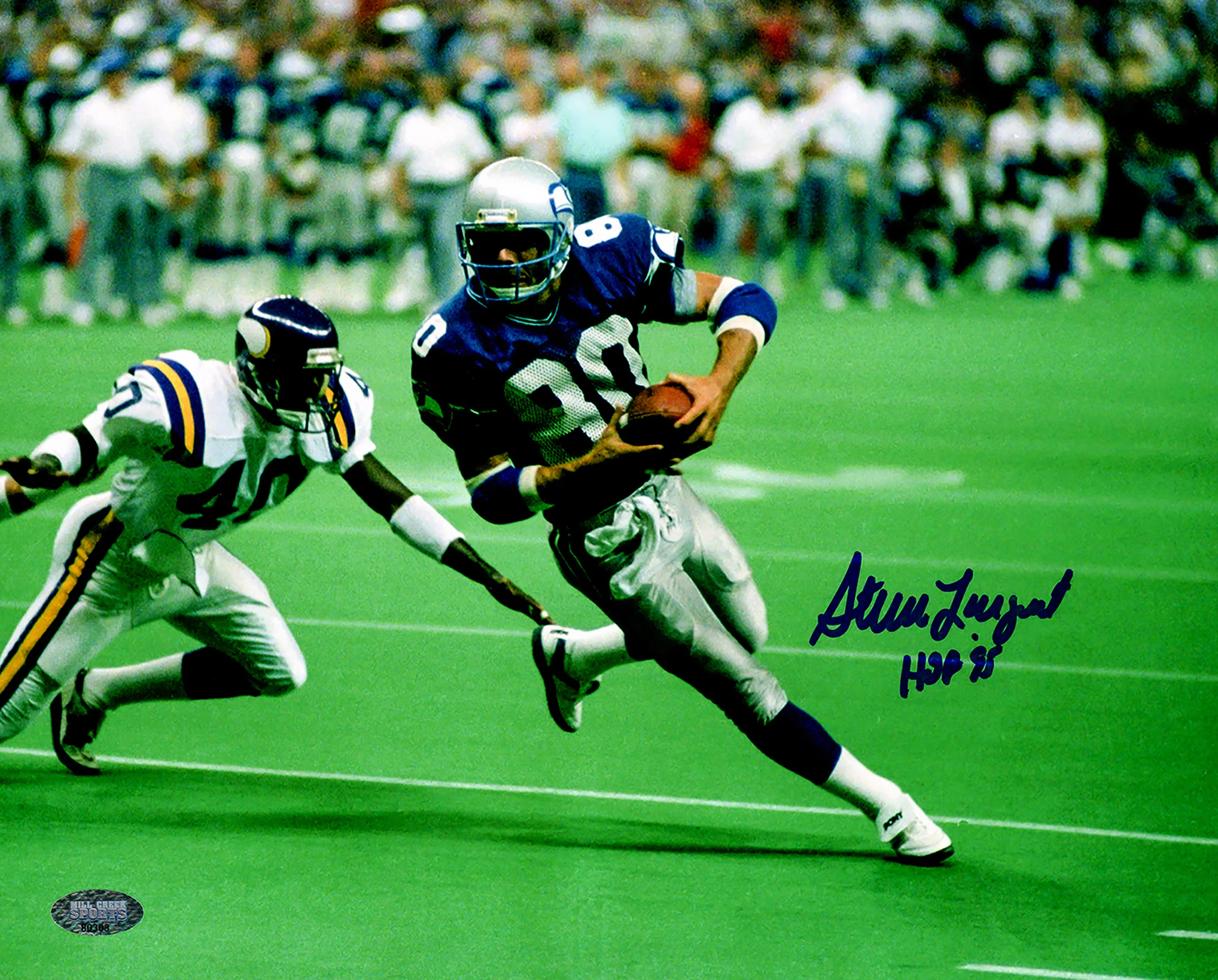 Steve Largent Autographed Framed 8x10 Photo Seattle Seahawks "HOF 95" MCS Holo Stock #212658 - Image 2