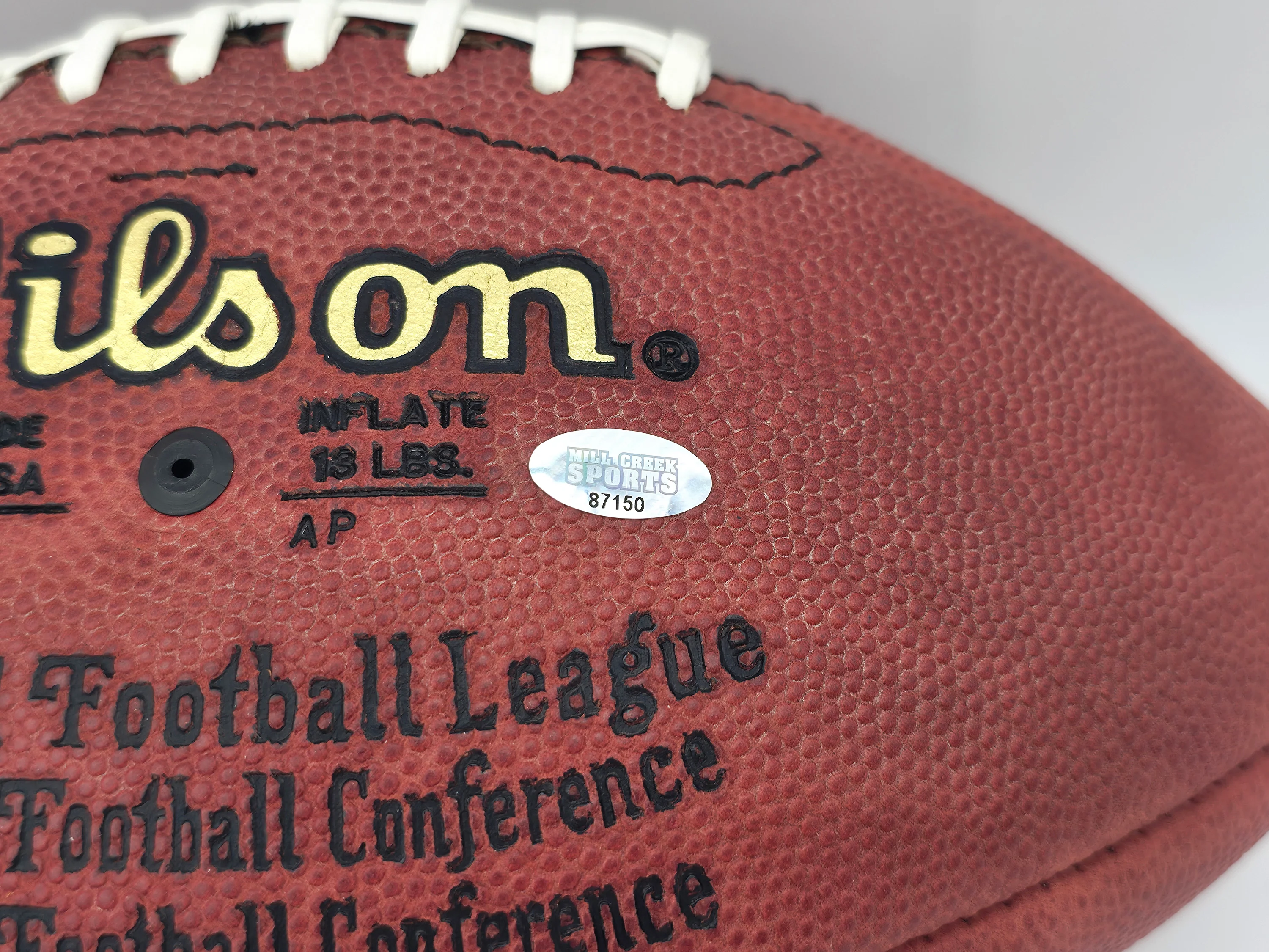 Steve Largent Autographed Official NFL Leather Football Seattle Seahawks (Flat) MCS Holo #87150 - Image 4