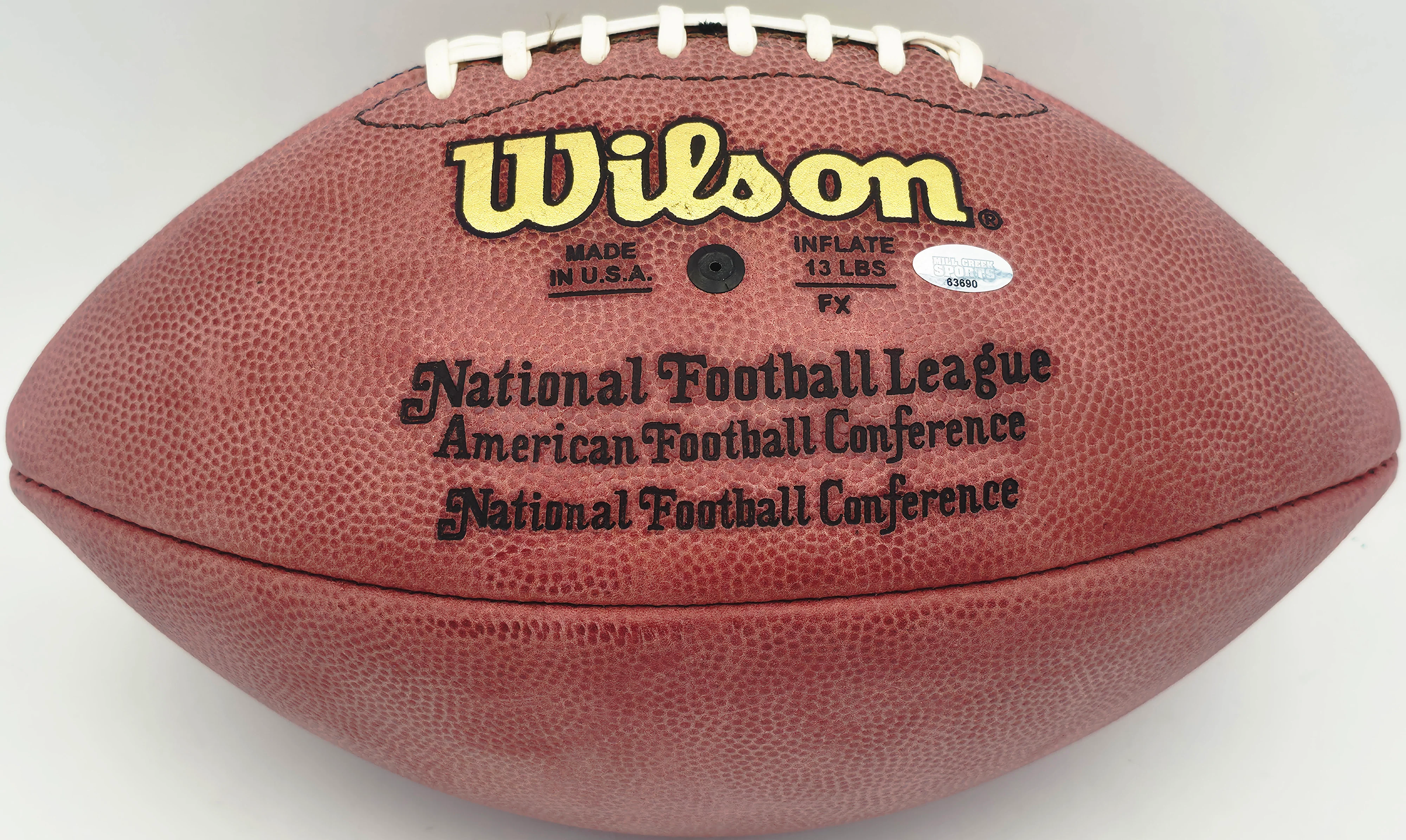 Steve Largent Autographed Official NFL Leather Football Seattle Seahawks "HOF 95" (Bladder) MCS Holo #63690 - Image 4