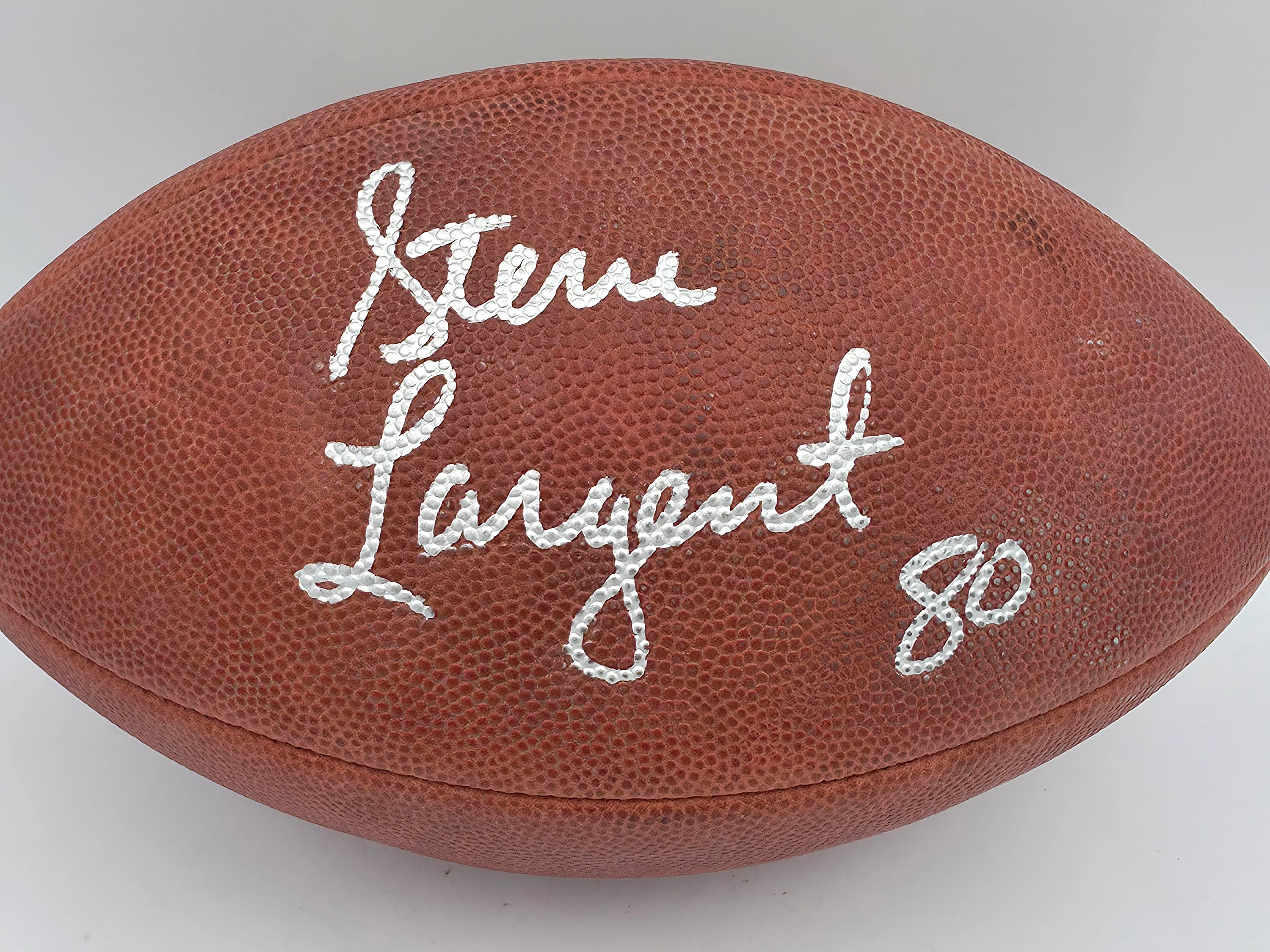 Steve Largent Autographed Official NFL Leather Game Football Seattle Seahawks MCS Holo #87149 - Image 2