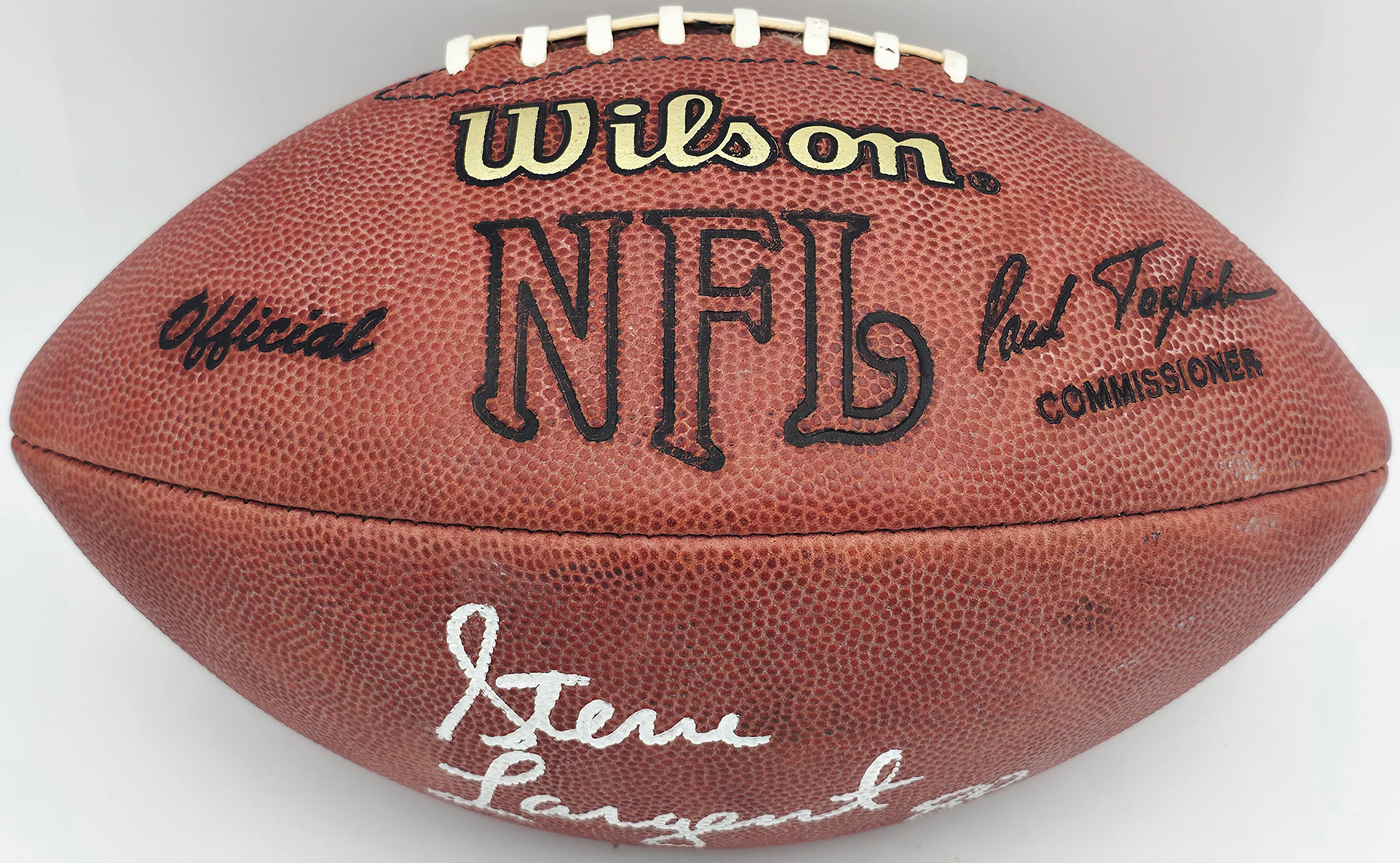 Steve Largent Autographed Official NFL Leather Game Football Seattle Seahawks MCS Holo #87149 - Image 3