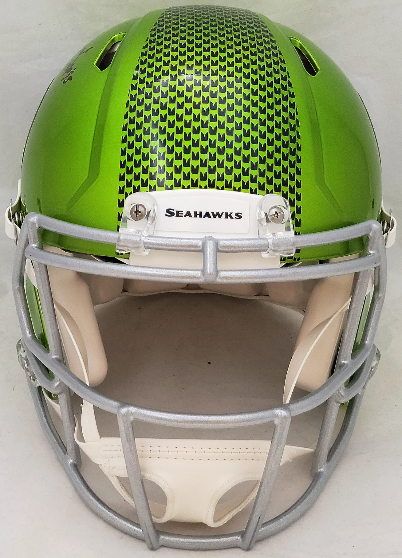 Steve Largent Autographed Seattle Seahawks Flash Green Full Size Authentic Speed Helmet "HOF 95" MCS Holo Stock #210459 - Image 3
