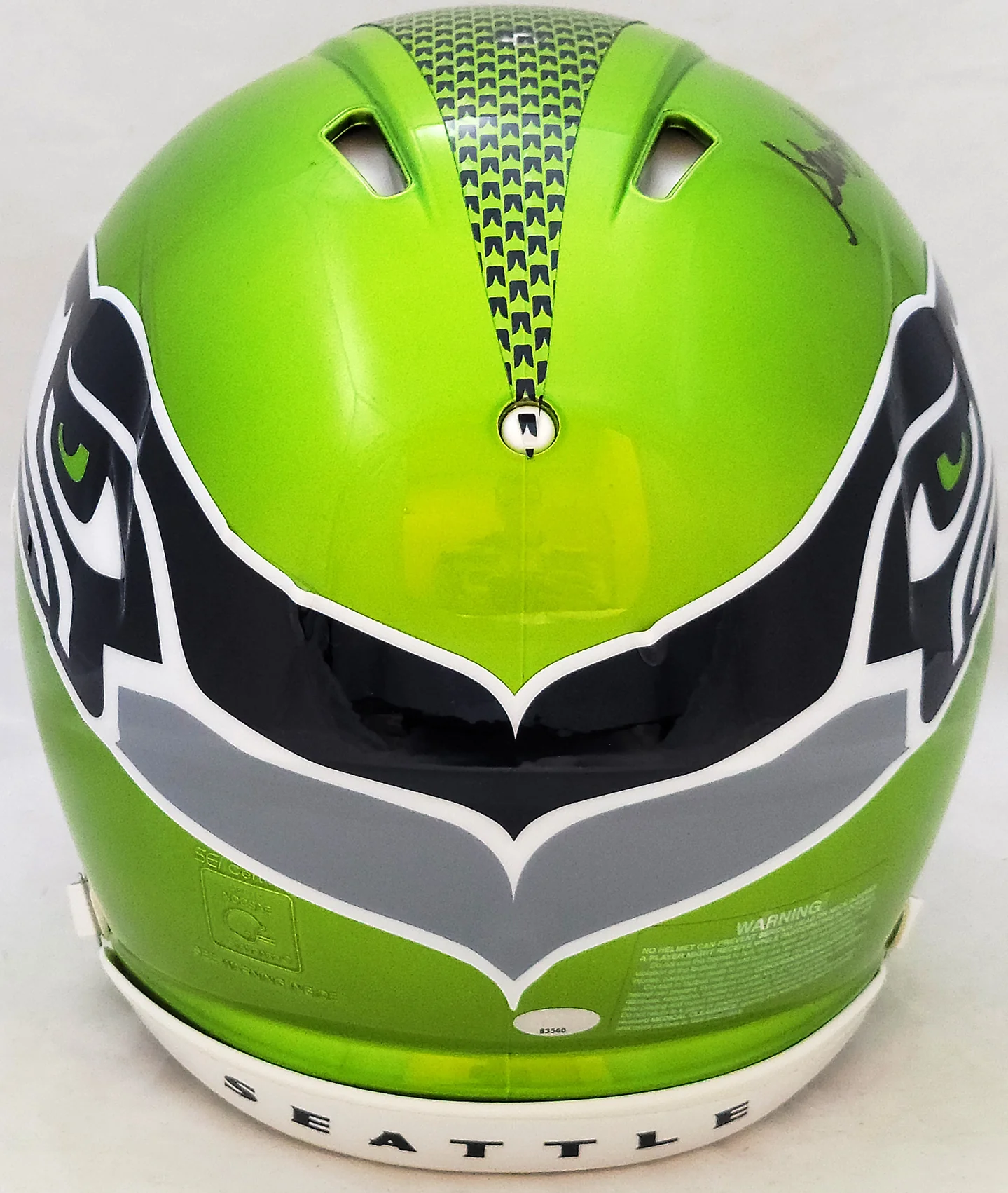 Steve Largent Autographed Seattle Seahawks Flash Green Full Size Authentic Speed Helmet "HOF 95" MCS Holo Stock #210459 - Image 4