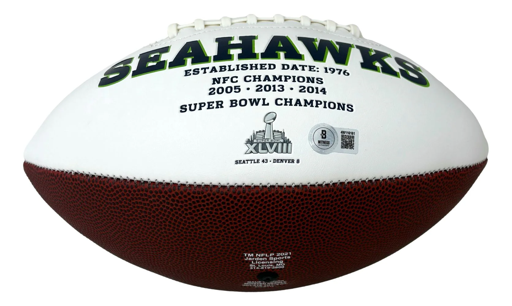 Steve Largent Signed Seattle Seahawks Logo Football HOF 95 BAS - Image 2