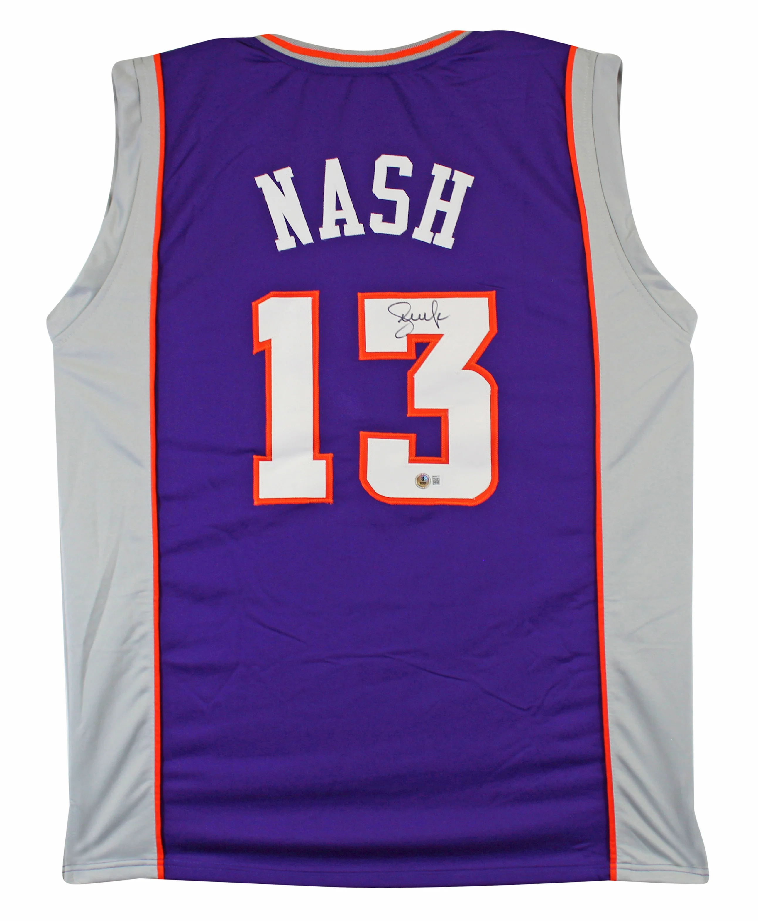 Steve Nash Authentic Signed Purple Pro Style Jersey Autographed BAS Witnessed - Image 2