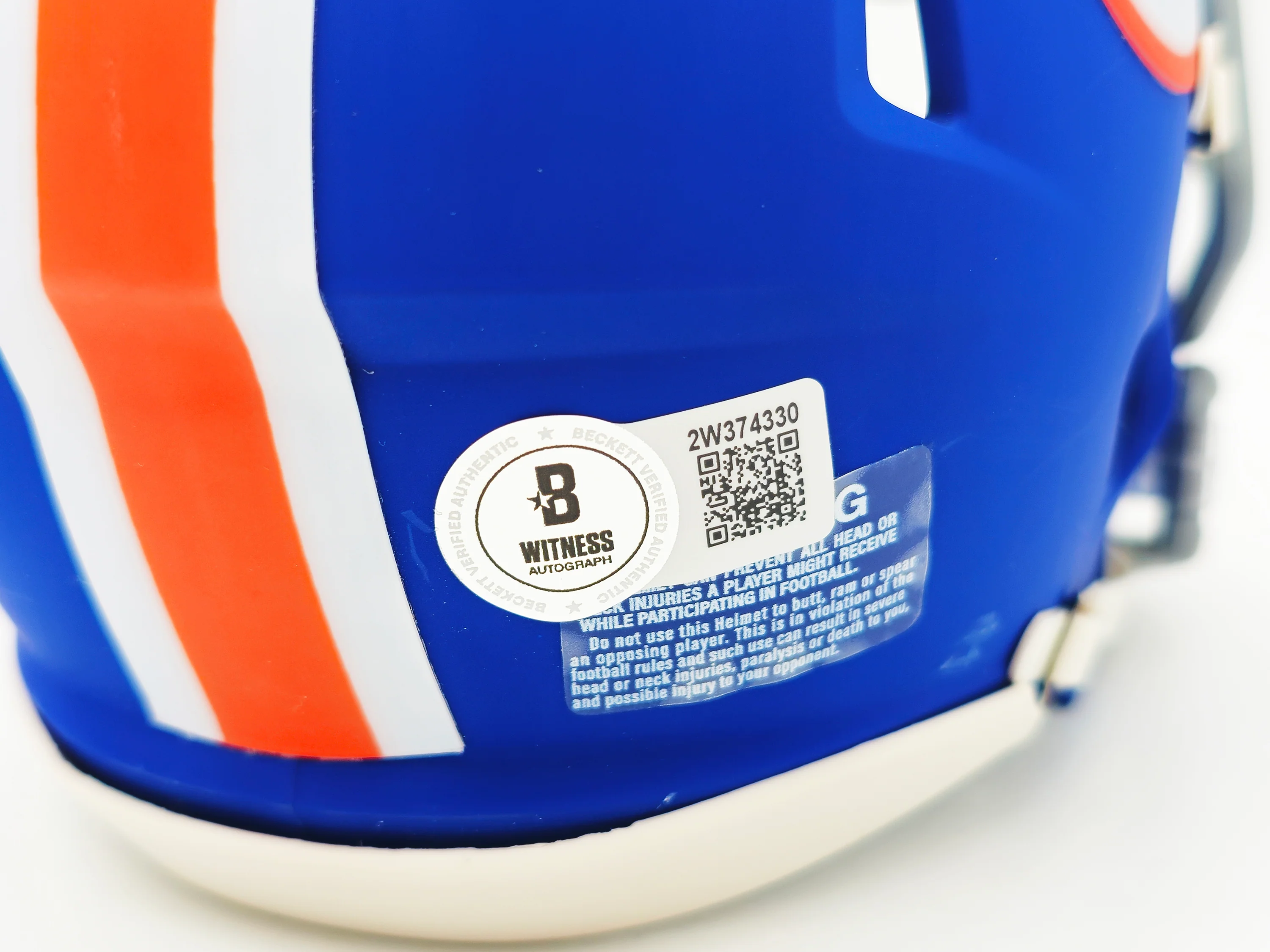 Steve Spurrier Autographed Florida Gators Blue Throwback Speed Mini Helmet Beckett BAS Witness Stock #236154 - Image 5