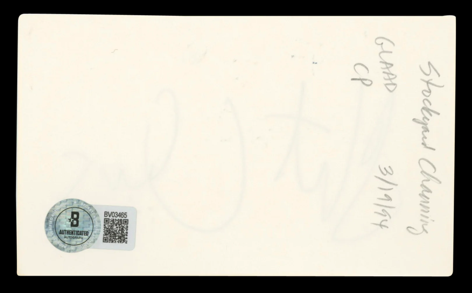 Stockard Channing Grease Authentic Signed 3x5 Index Card BAS #BV03465 - Image 3