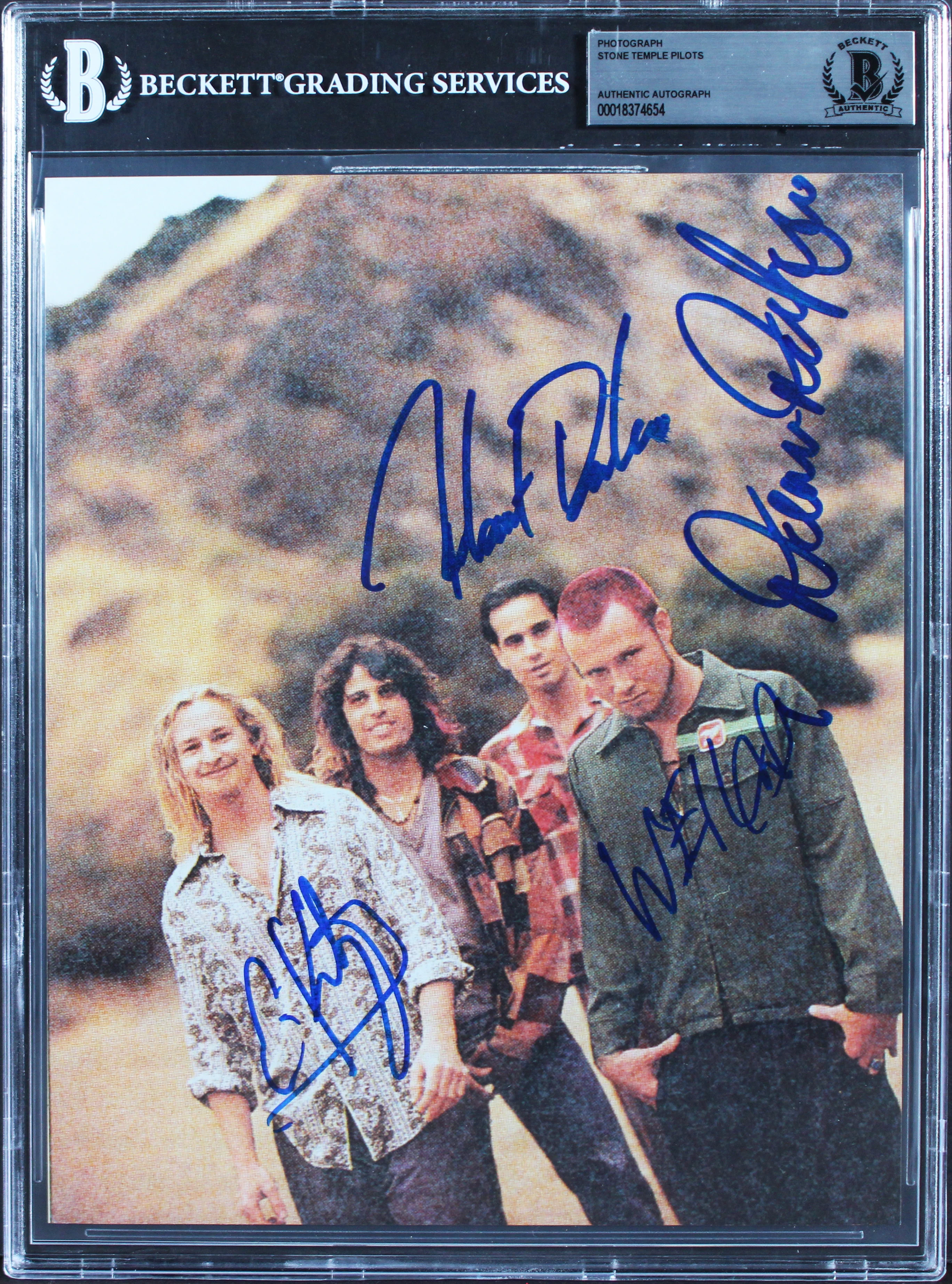 STP (4) Weiland, DeLeo, DeLeo, and Kretz Authentic Signed 8x10 Photo BAS Slabbed - Image 2