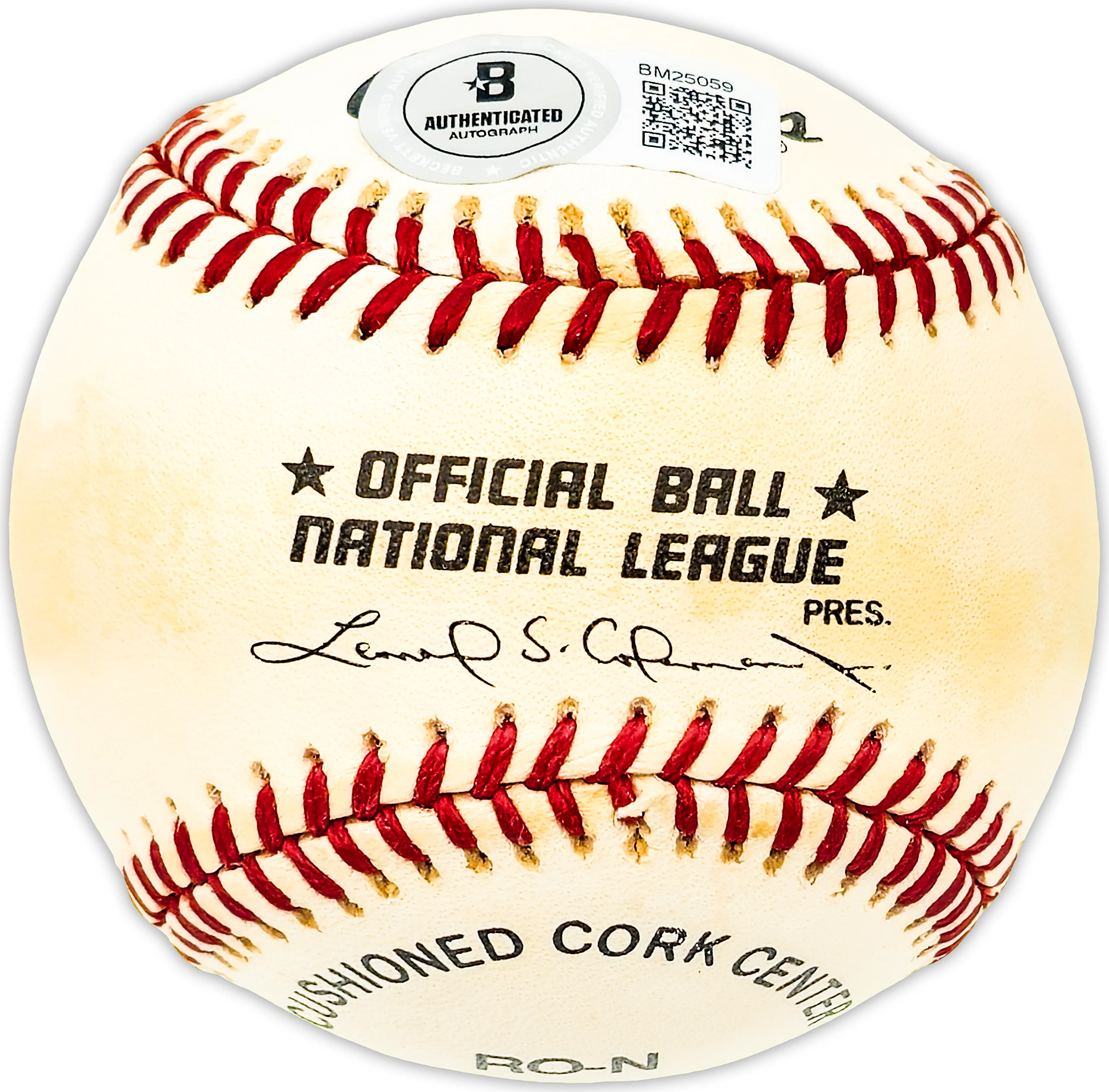 Stu Miller Autographed Official NL Baseball San Francisco Giants, Baltimore Orioles Beckett BAS QR #BM25059 - Image 2