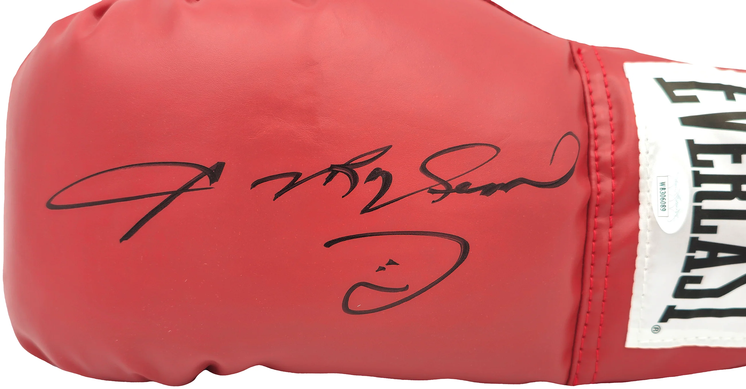 Sugar Ray Leonard Autographed Red Everlast Boxing Glove Left Handed LH JSA Stock #237640 - Image 2