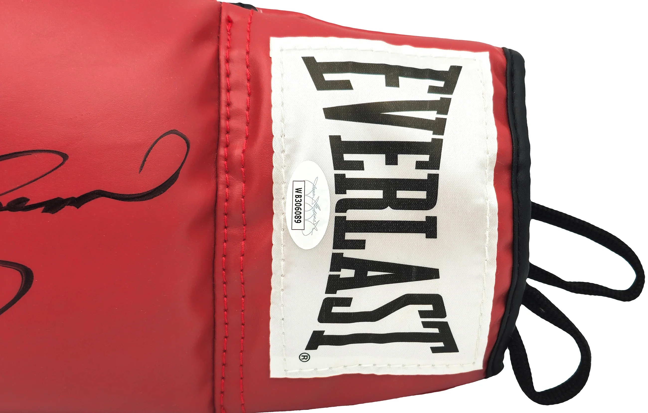 Sugar Ray Leonard Autographed Red Everlast Boxing Glove Left Handed LH JSA Stock #237640 - Image 3