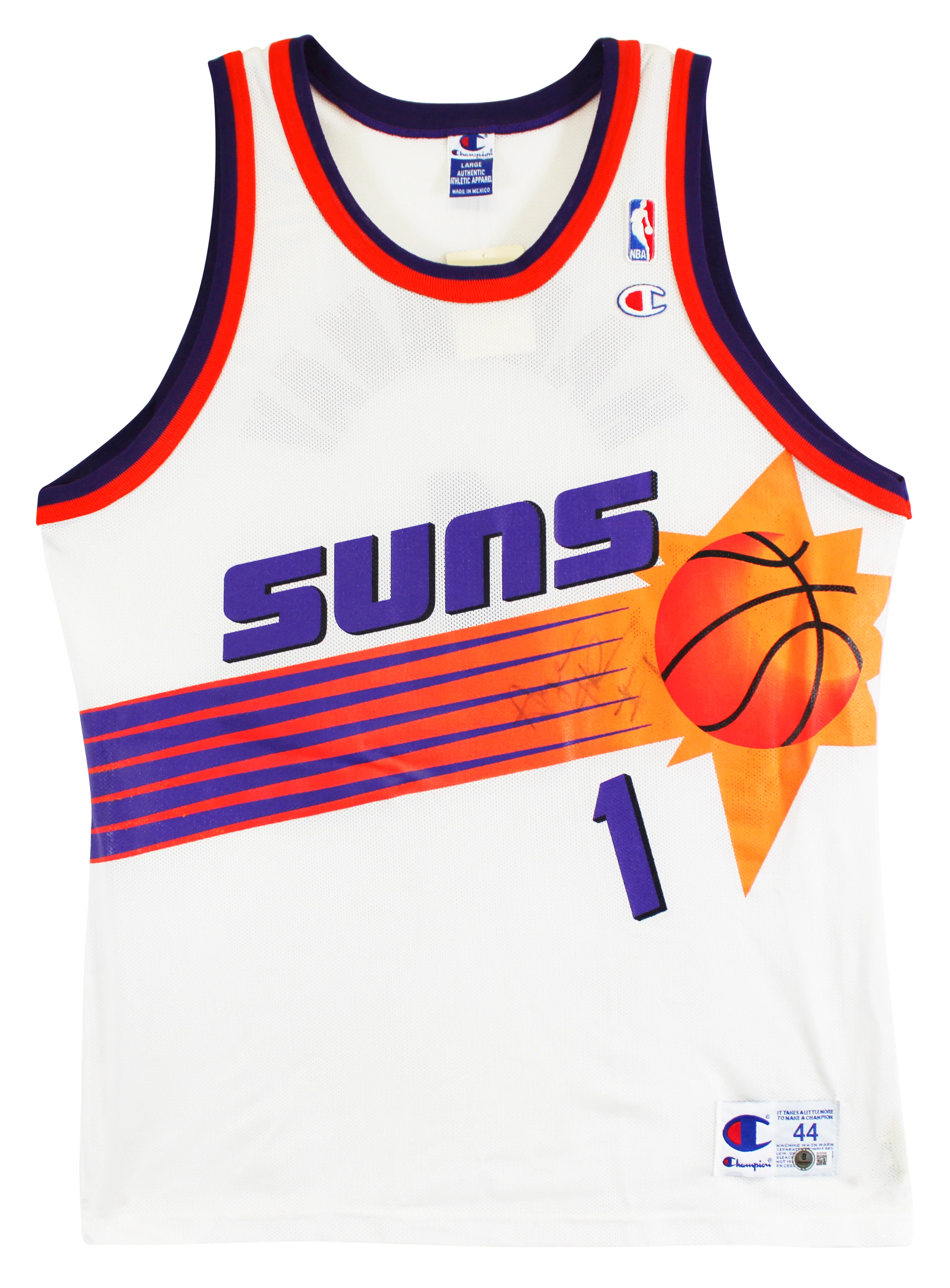 Suns Anfernee Hardaway Signed White Champion Authentic Jersey BAS #BU55008 - Image 3