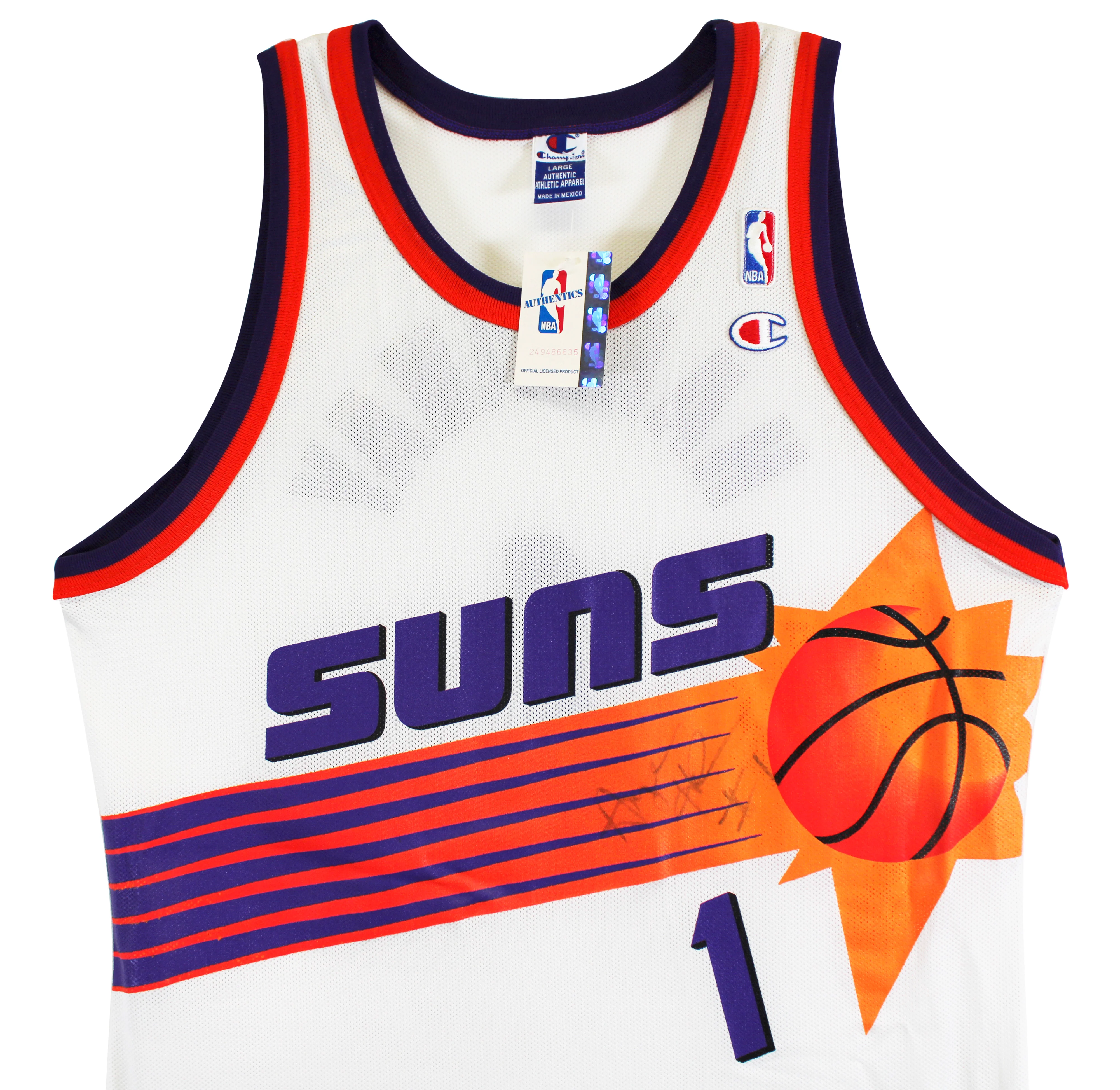 Suns Anfernee Hardaway Signed White Champion Authentic Jersey BAS #BU55008 - Image 5