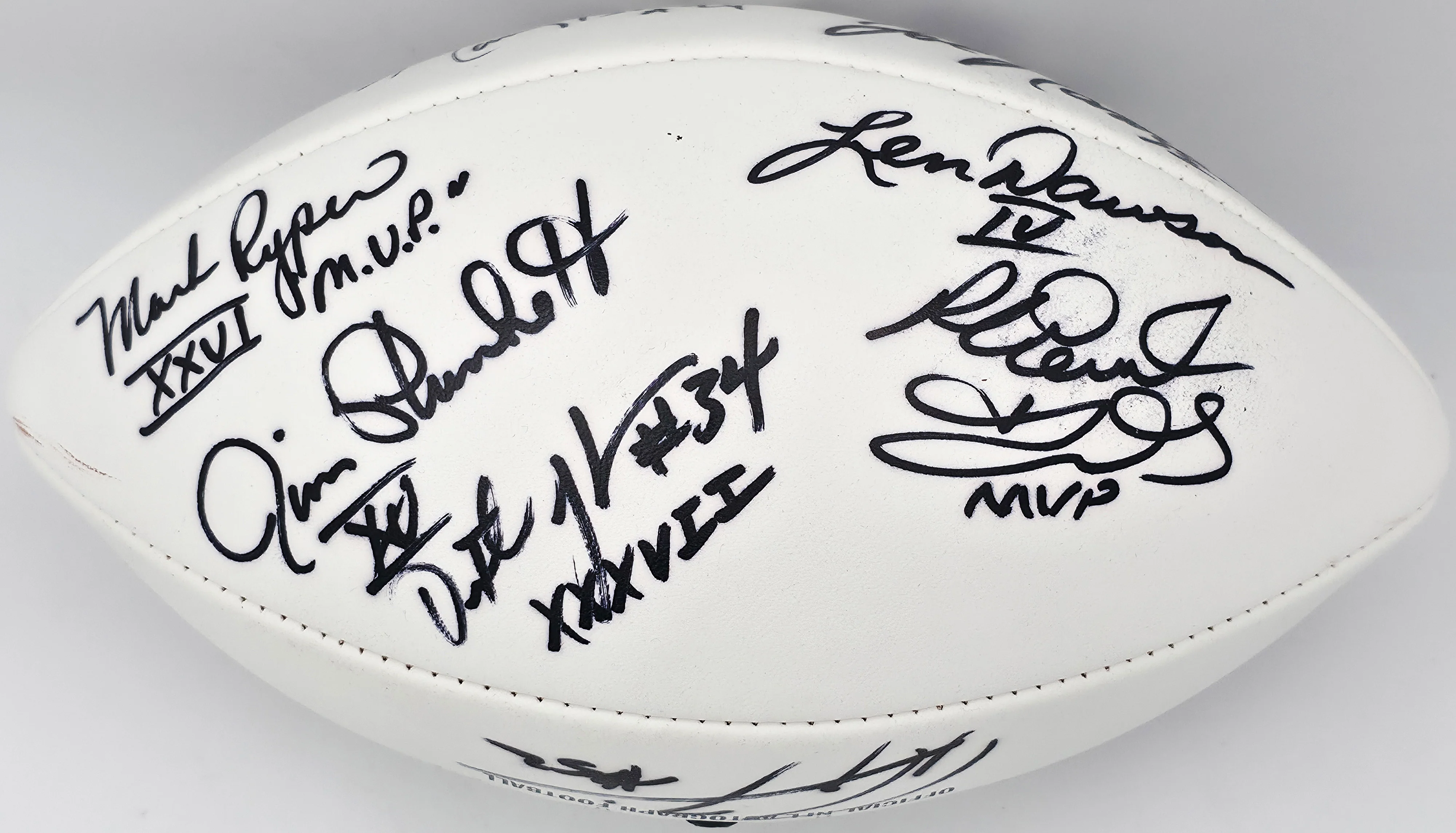 Super Bowl MVP's Autographed Official White Wilson NFL Football With 16 Signatures including Joe Namath PSA/DNA #AB10151 - Image 4