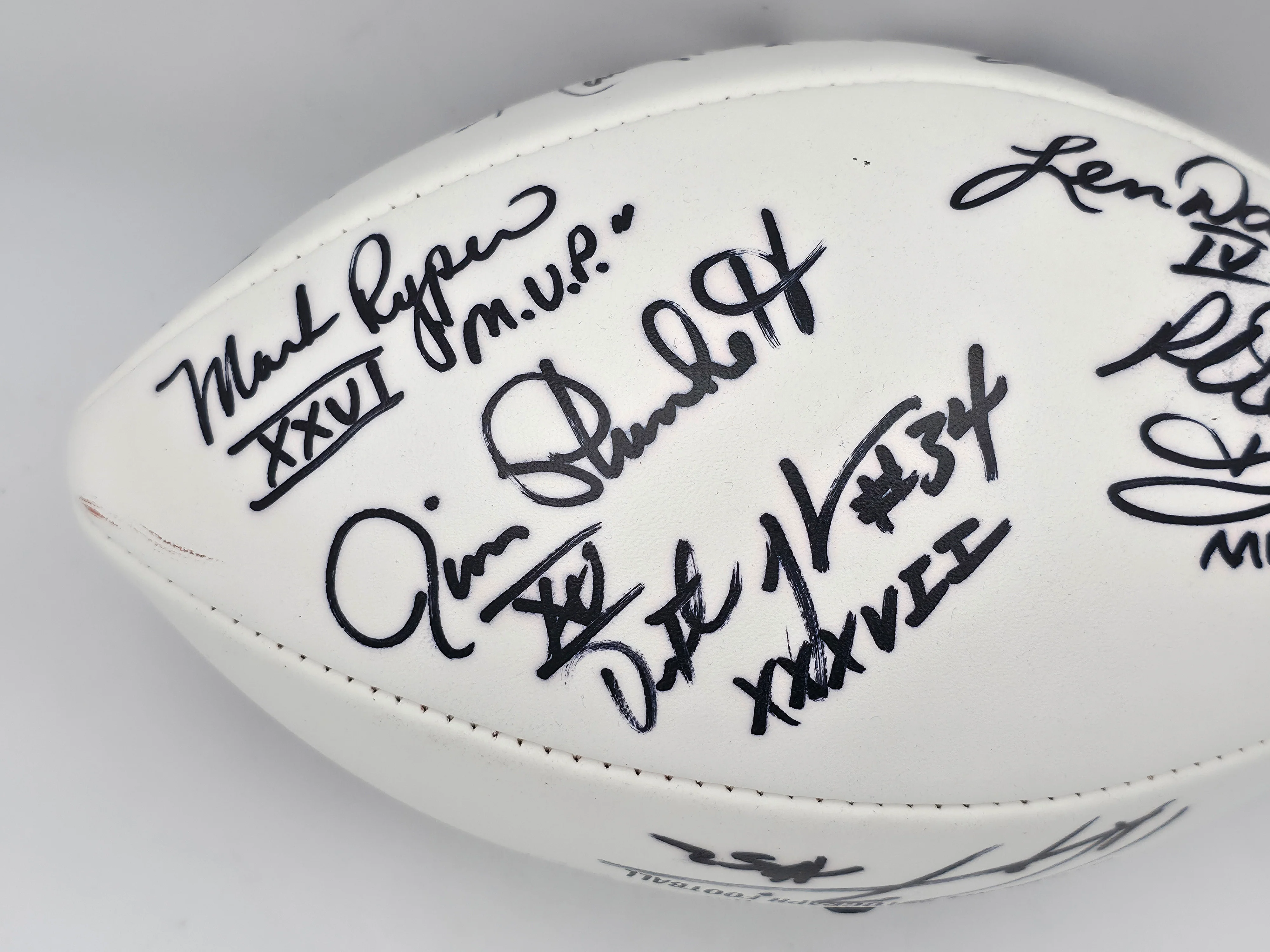 Super Bowl MVP's Autographed Official White Wilson NFL Football With 16 Signatures including Joe Namath PSA/DNA #AB10151 - Image 5