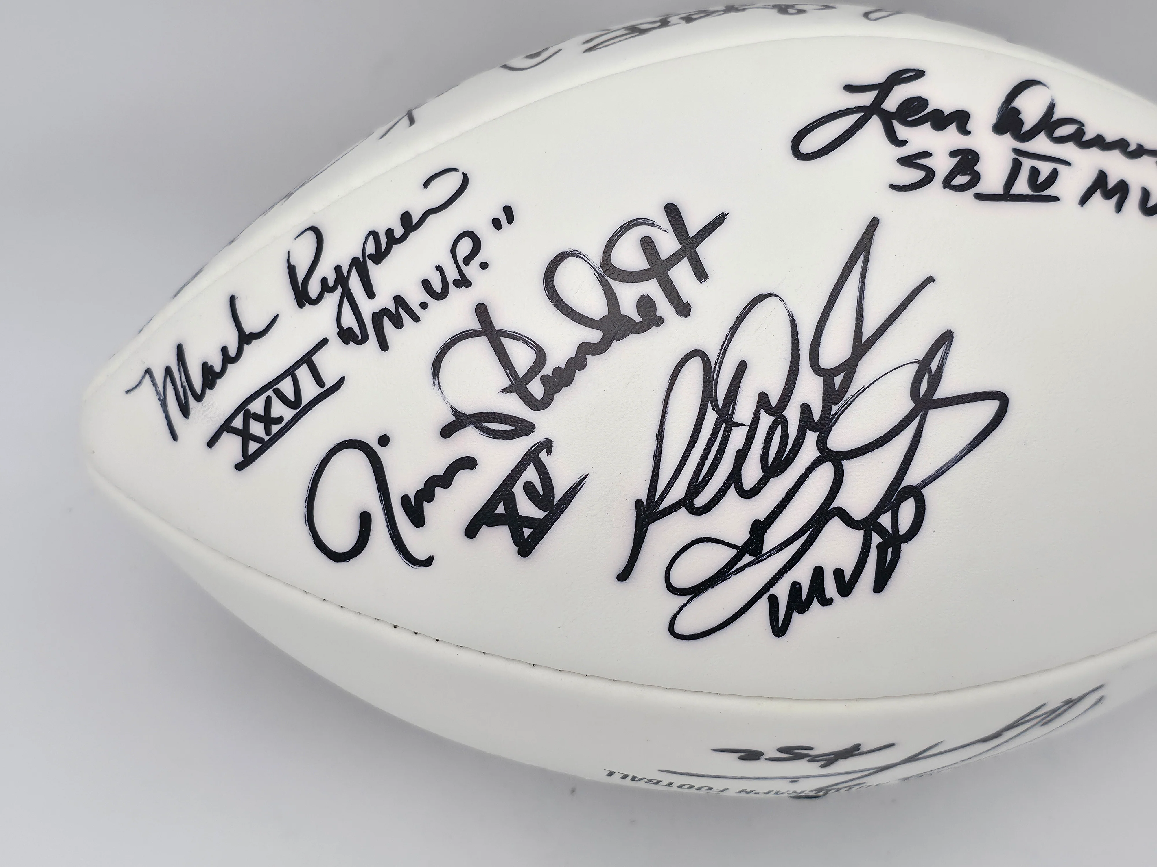 Super Bowl MVP's Autographed Official White Wilson NFL Football With 16 Signatures including Joe Namath PSA/DNA #AB10152 - Image 5