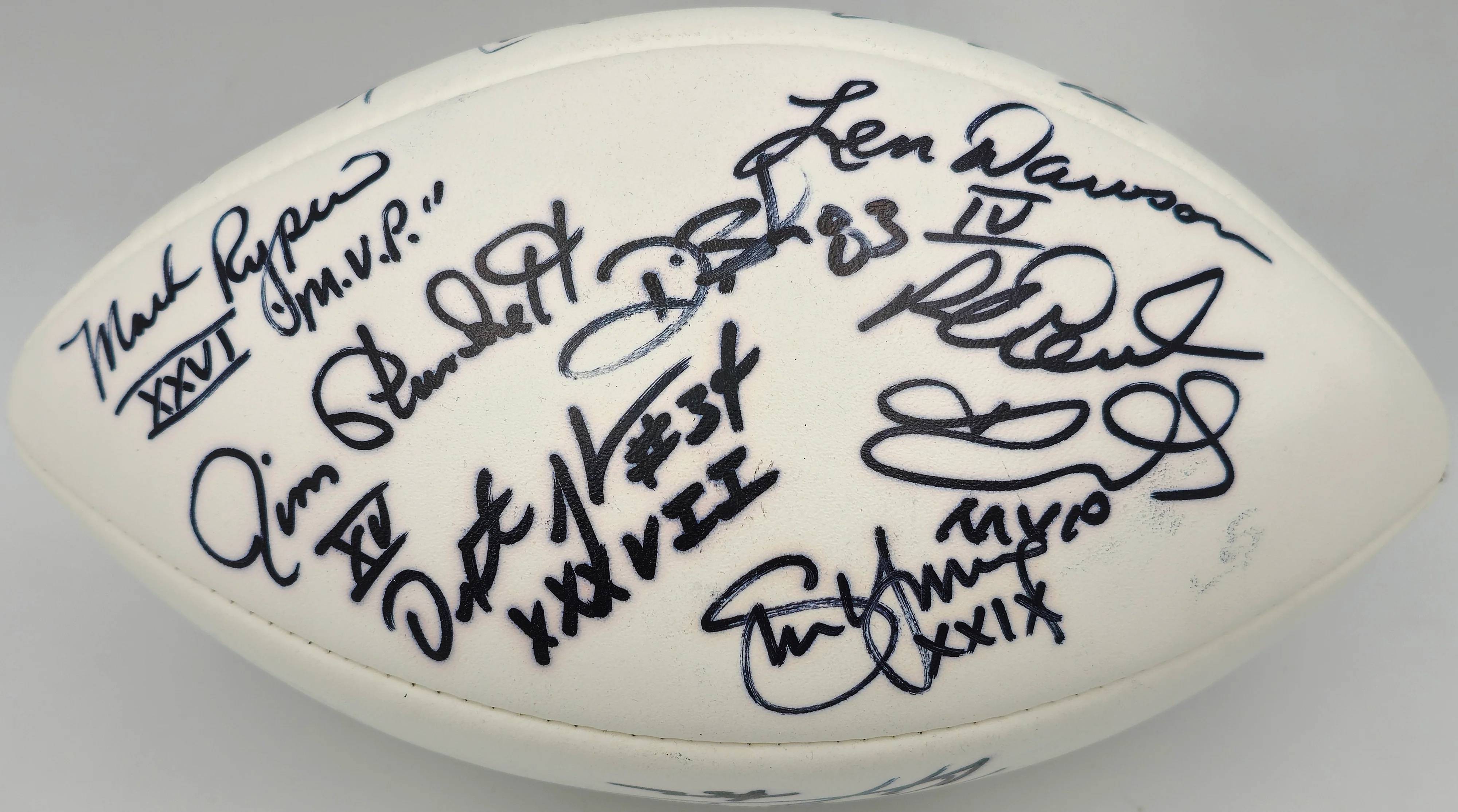 Super Bowl MVP's Autographed White Wilson NFL Football With 16 Signatures Including Joe Namath PSA/DNA #AB10133 - Image 2