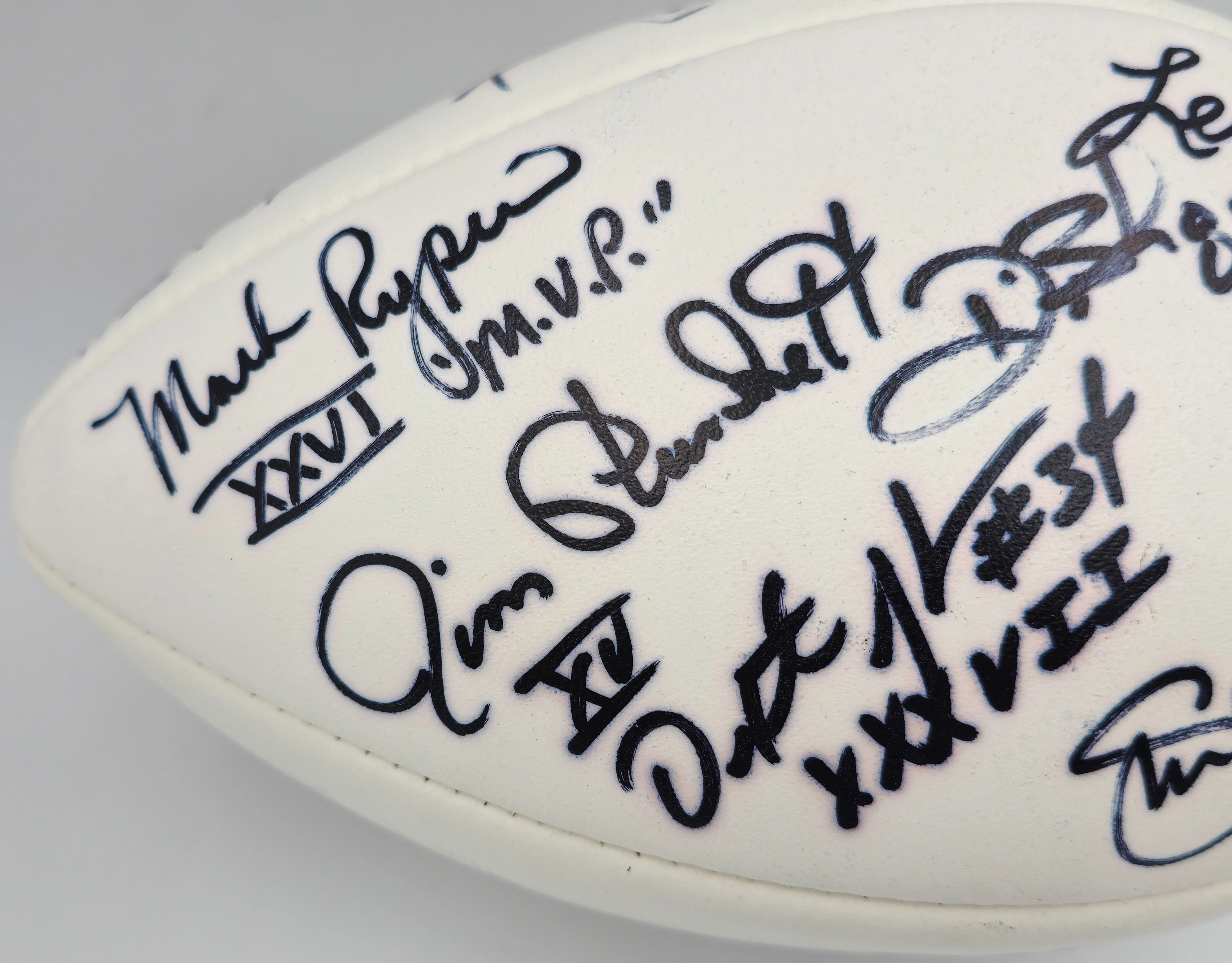 Super Bowl MVP's Autographed White Wilson NFL Football With 16 Signatures Including Joe Namath PSA/DNA #AB10133 - Image 3