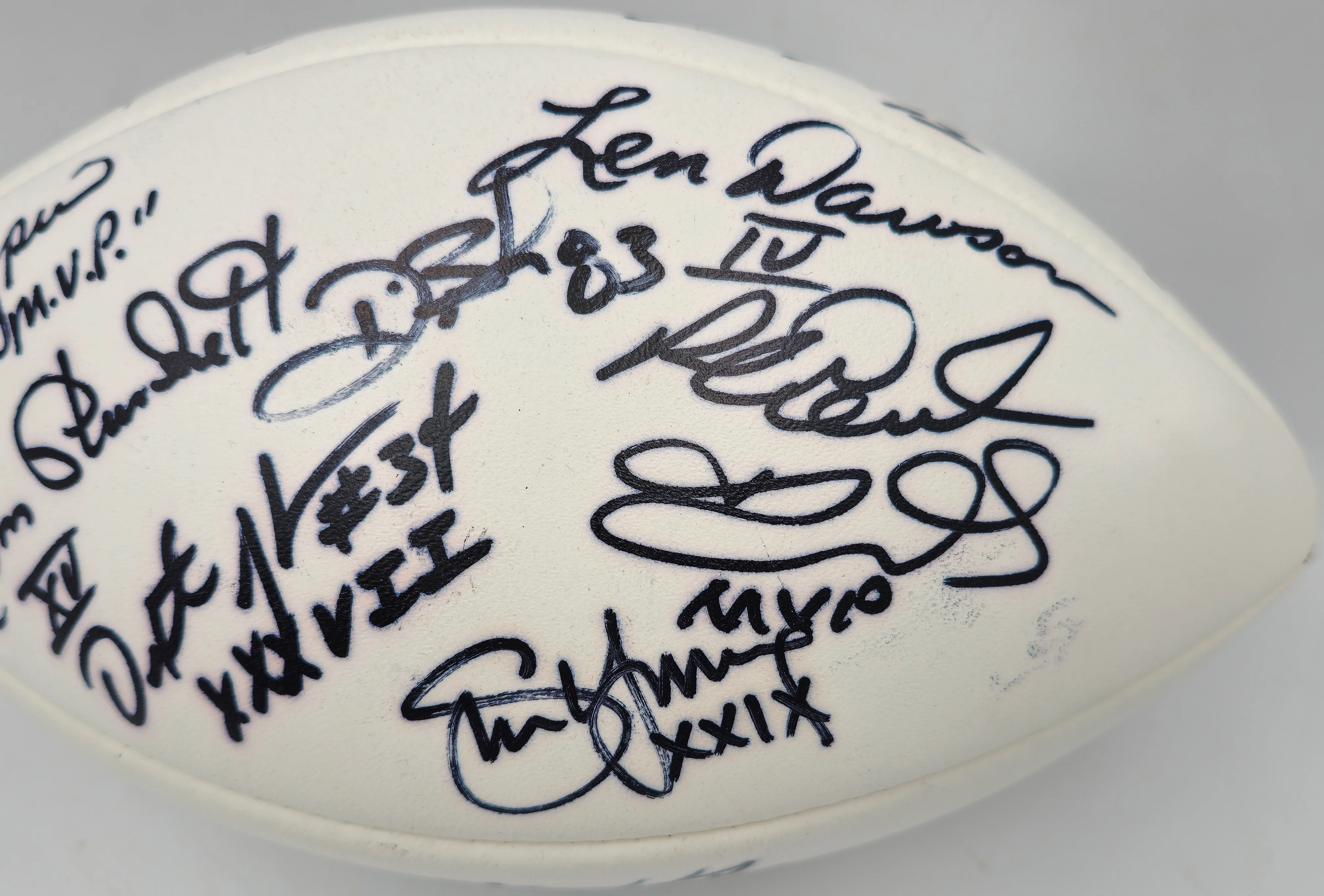 Super Bowl MVP's Autographed White Wilson NFL Football With 16 Signatures Including Joe Namath PSA/DNA #AB10133 - Image 4