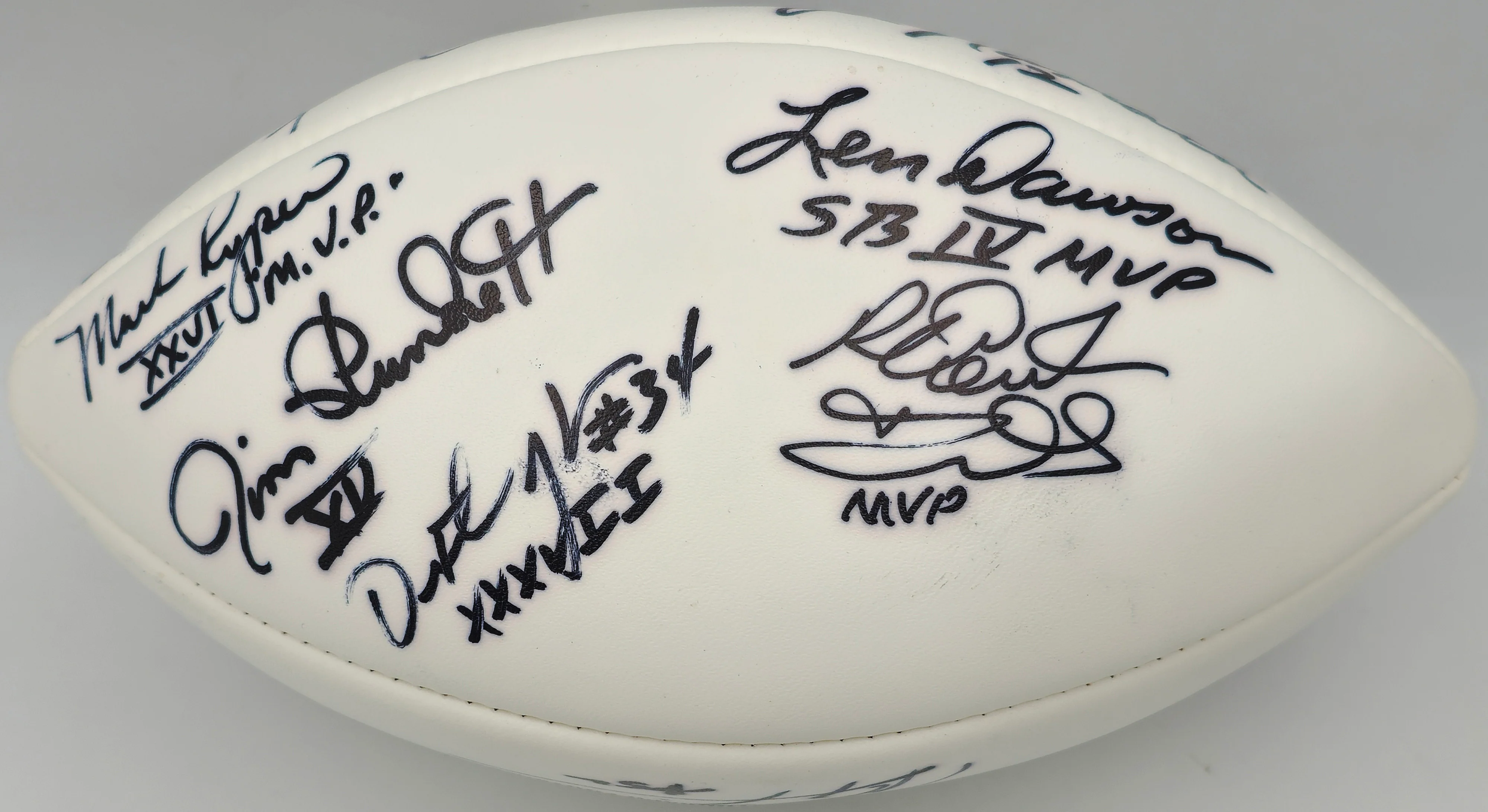 Super Bowl MVP's Autographed White Wilson NFL Football With 16 Signatures Including Joe Namath PSA/DNA #AB10150 - Image 4