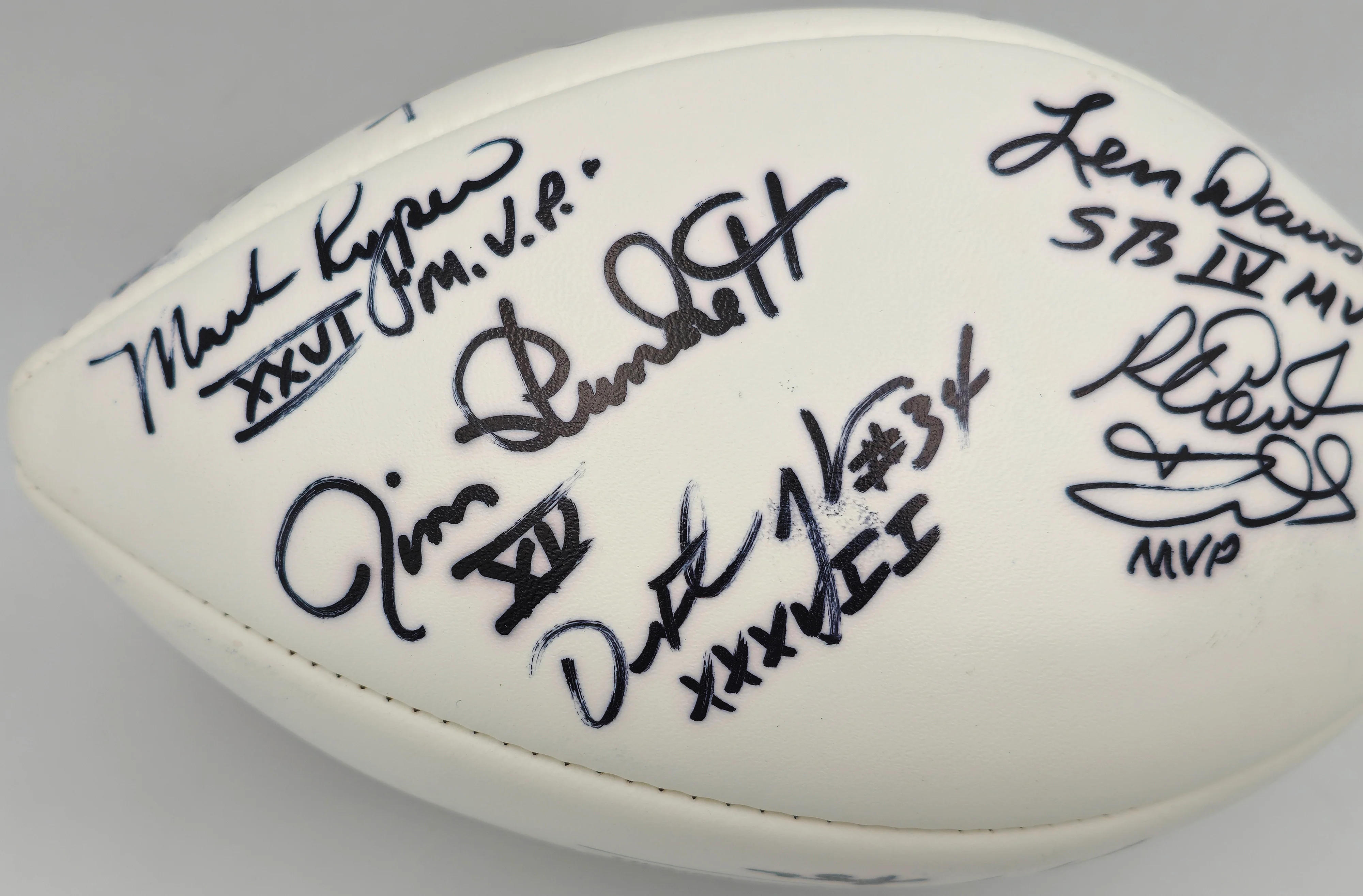 Super Bowl MVP's Autographed White Wilson NFL Football With 16 Signatures Including Joe Namath PSA/DNA #AB10150 - Image 5