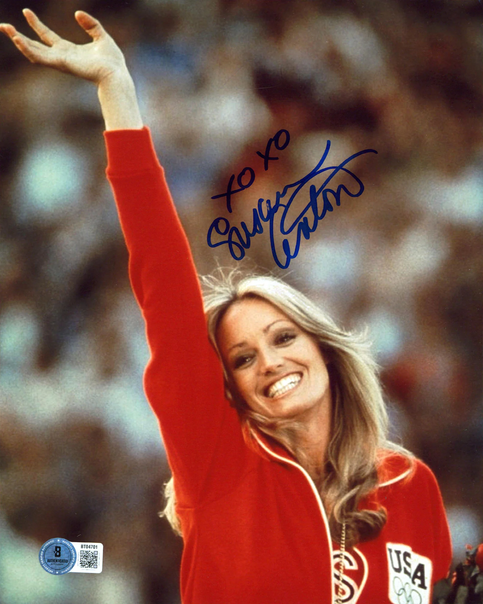Susan Anton Goldengirl "XOXO" Authentic Signed 8x10 Vertical Photo BAS #BT04701 - Image 2