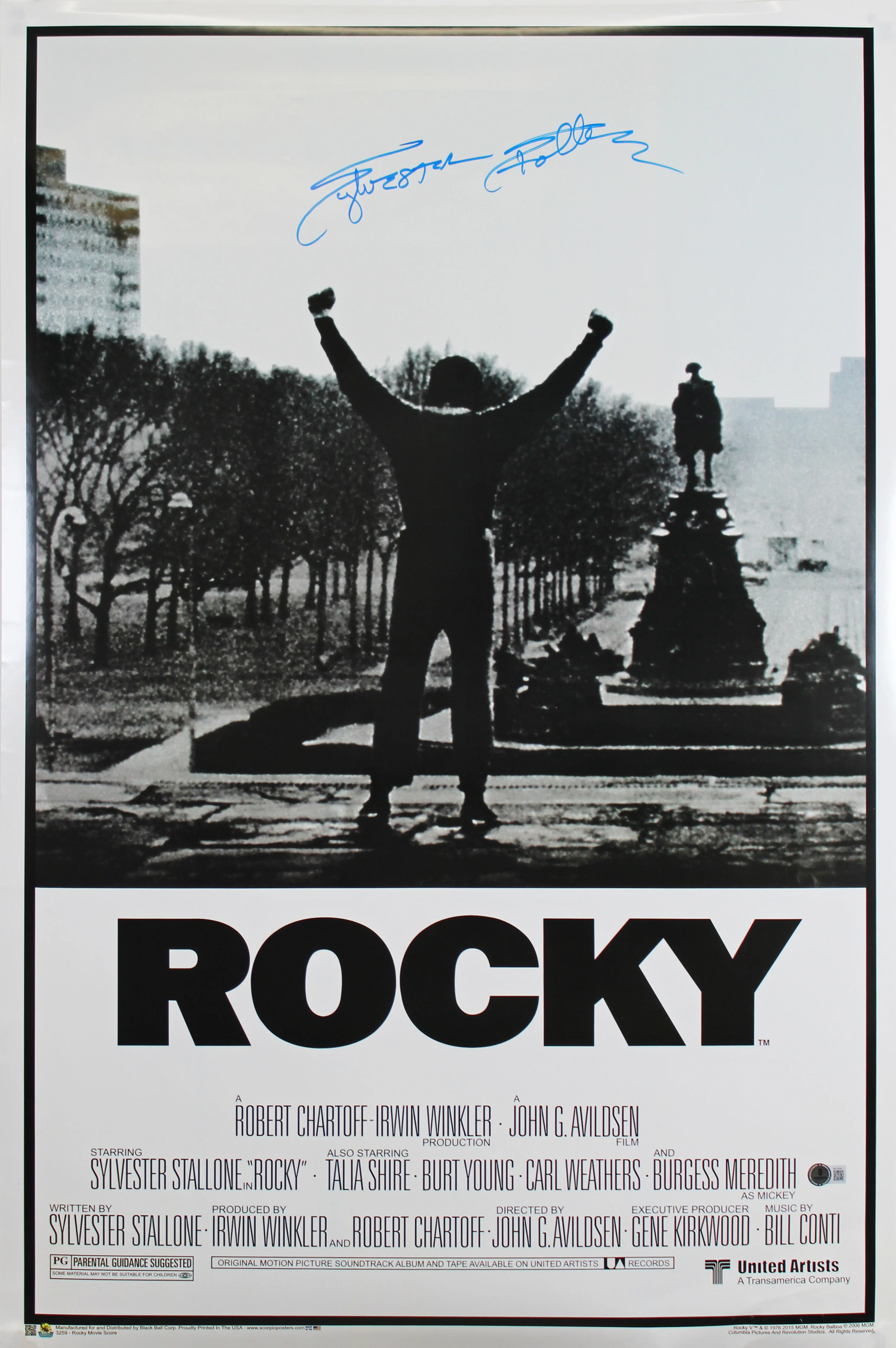 Sylvester Stallone Rocky Authentic Signed 24x36 Poster Autographed BAS - Image 2