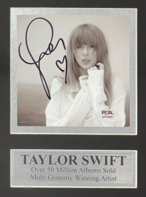 Taylor Swift Framed Lover Live From Paris Heart Shaped Vinyl w/ Signed Insert PSA/DNA - Image 2