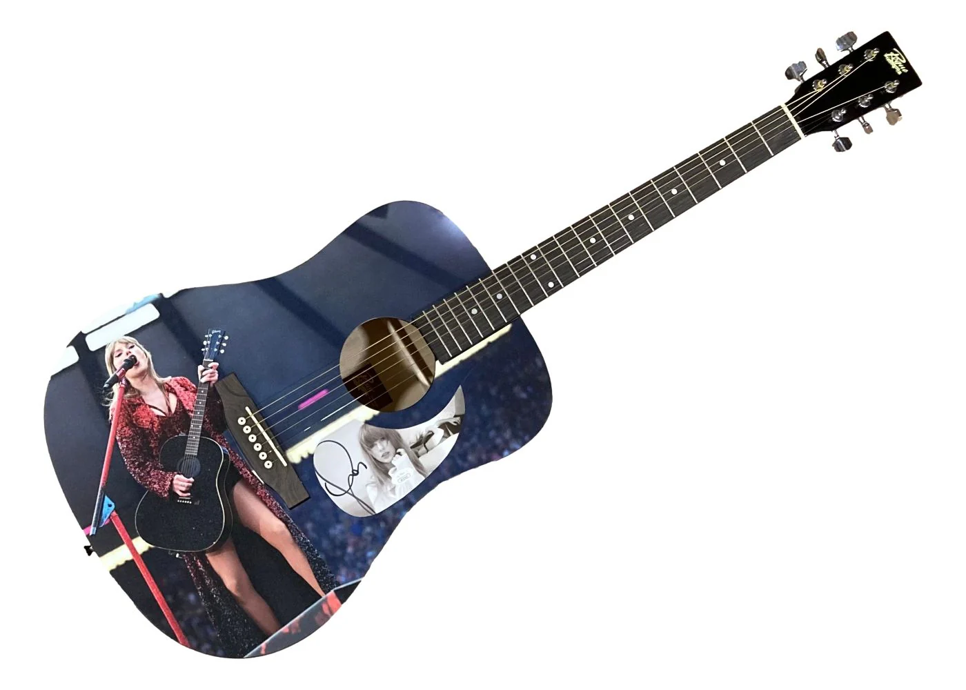 Taylor Swift Signed 41" Red Jacket Graphic Acoustic Guitar JSA