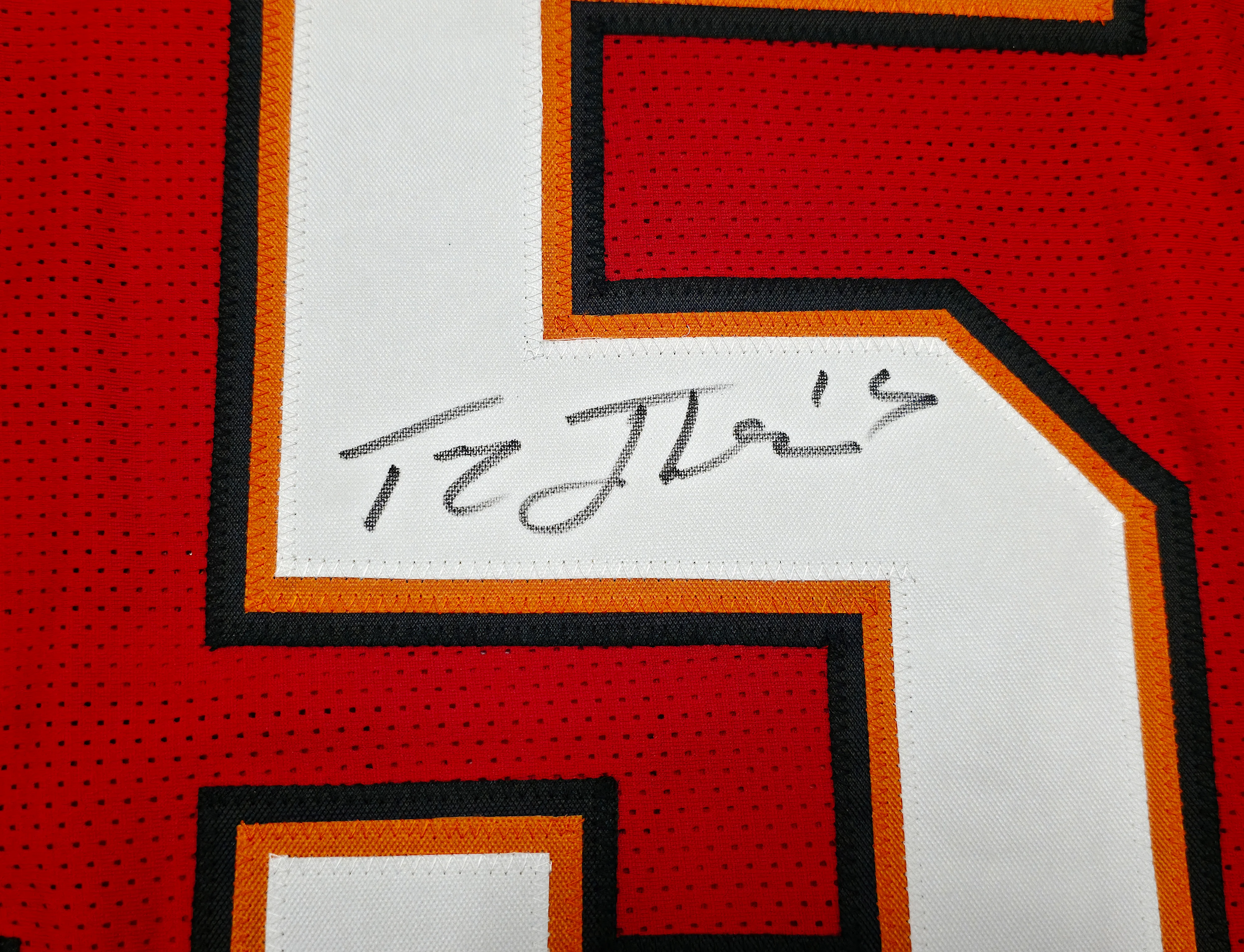 Tampa Bay Buccaneers Tez Johnson Autographed Red Jersey JSA Witness Stock #256793 - Image 3