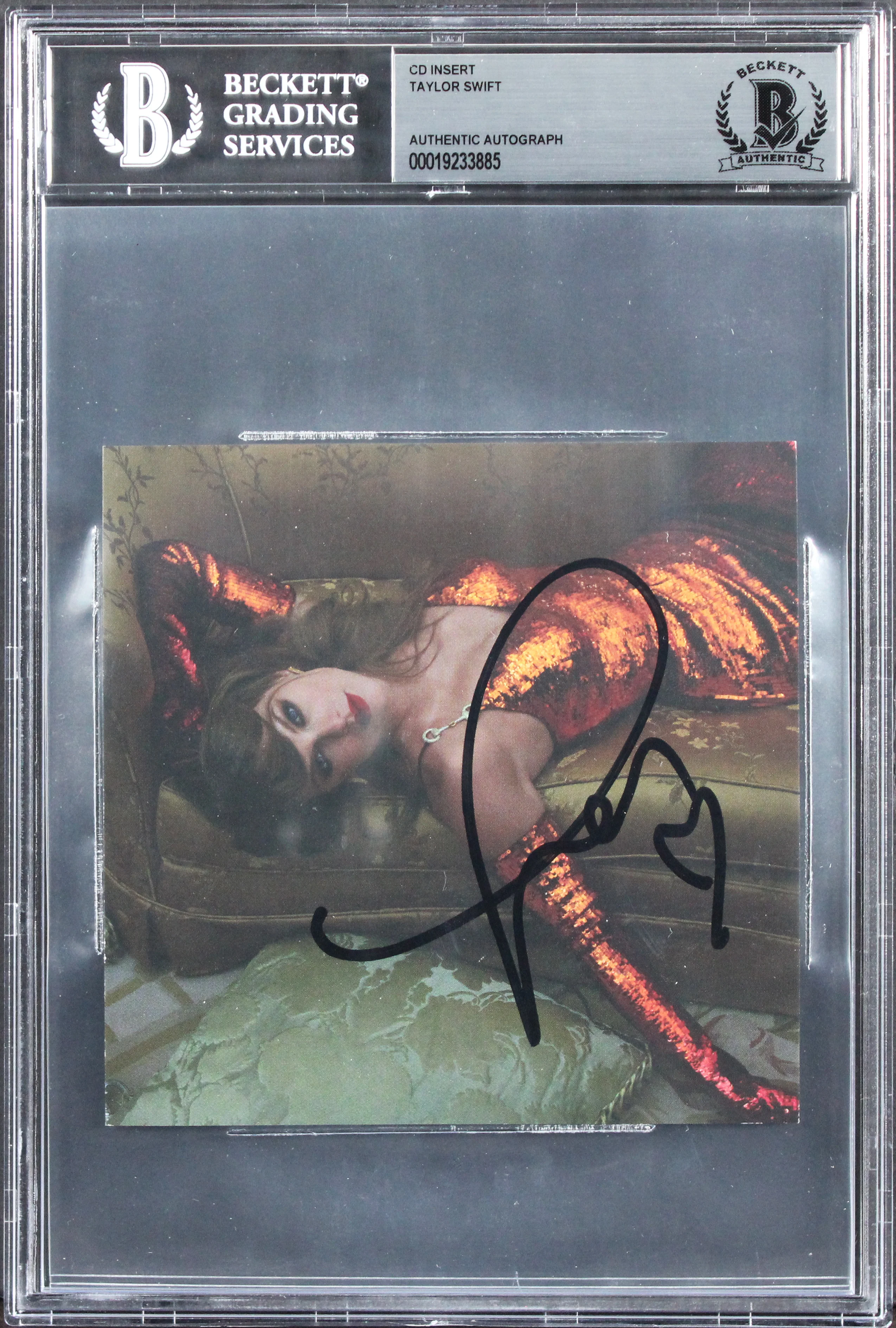 Taylor Swift Signed The Life of a Showgirl CD Insert w/ Heart BAS Slabbed 2 - Image 2