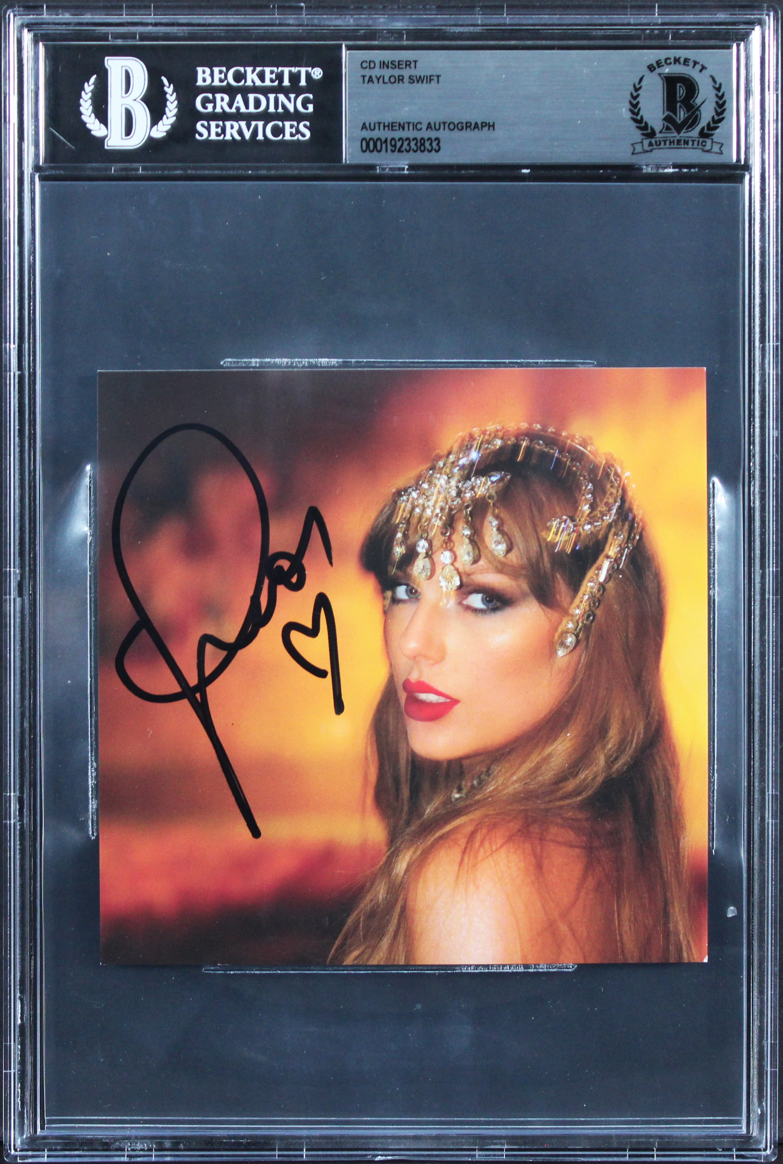 Taylor Swift Signed The Life of a Showgirl CD Insert w/ Heart BAS Slabbed 3 - Image 2