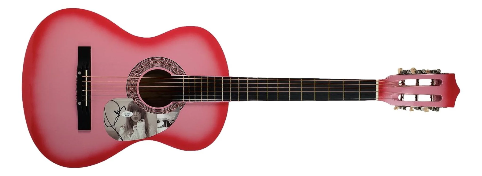 Taylor Swift Signed Tortured Poets Department 38" Pink Acoustic Guitar JSA