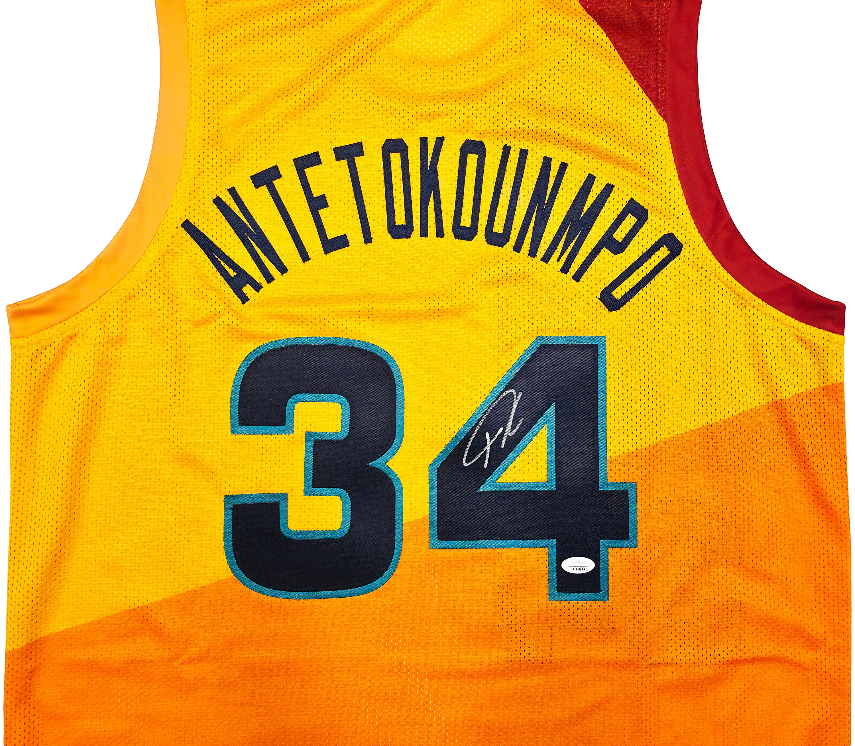 Team Greece Giannis Antetokounmpo Autographed Yellow Jersey JSA Stock #243021 - Image 3