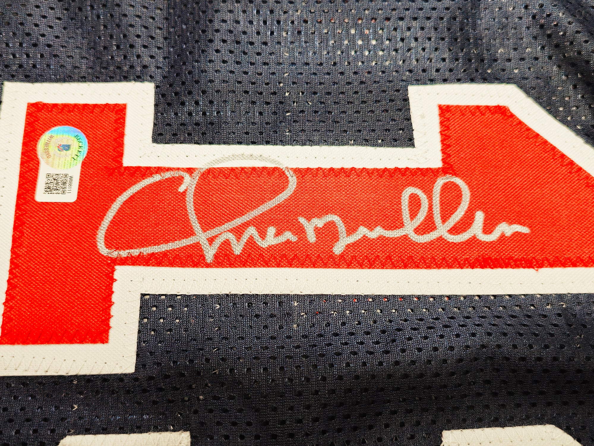 Team USA Chris Mullin Autographed Blue Jersey Beckett BAS Witness Stock #232596 - Image 4