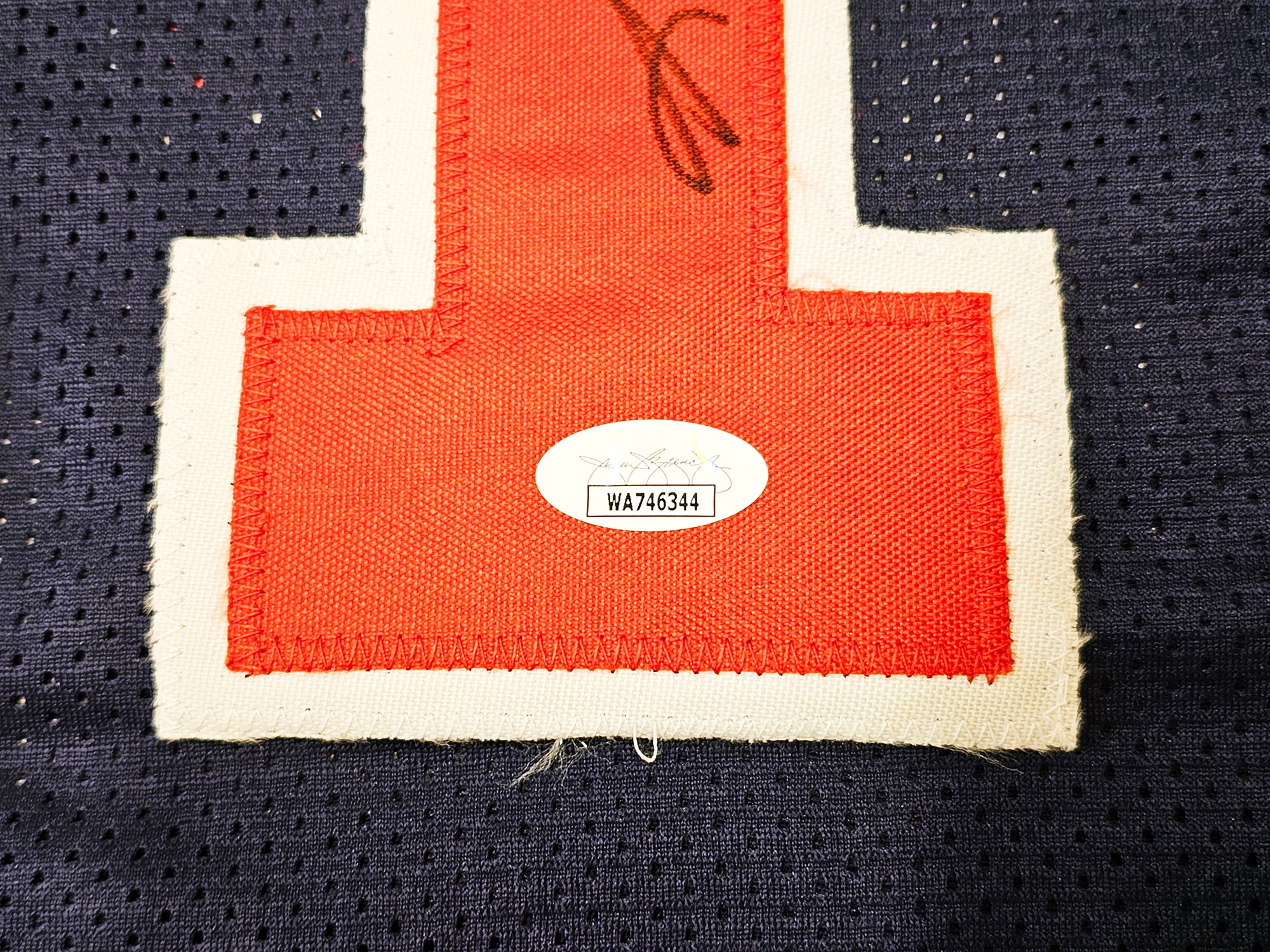Team USA Karl Malone Autographed Blue Jersey JSA Stock #215761 - Image 5
