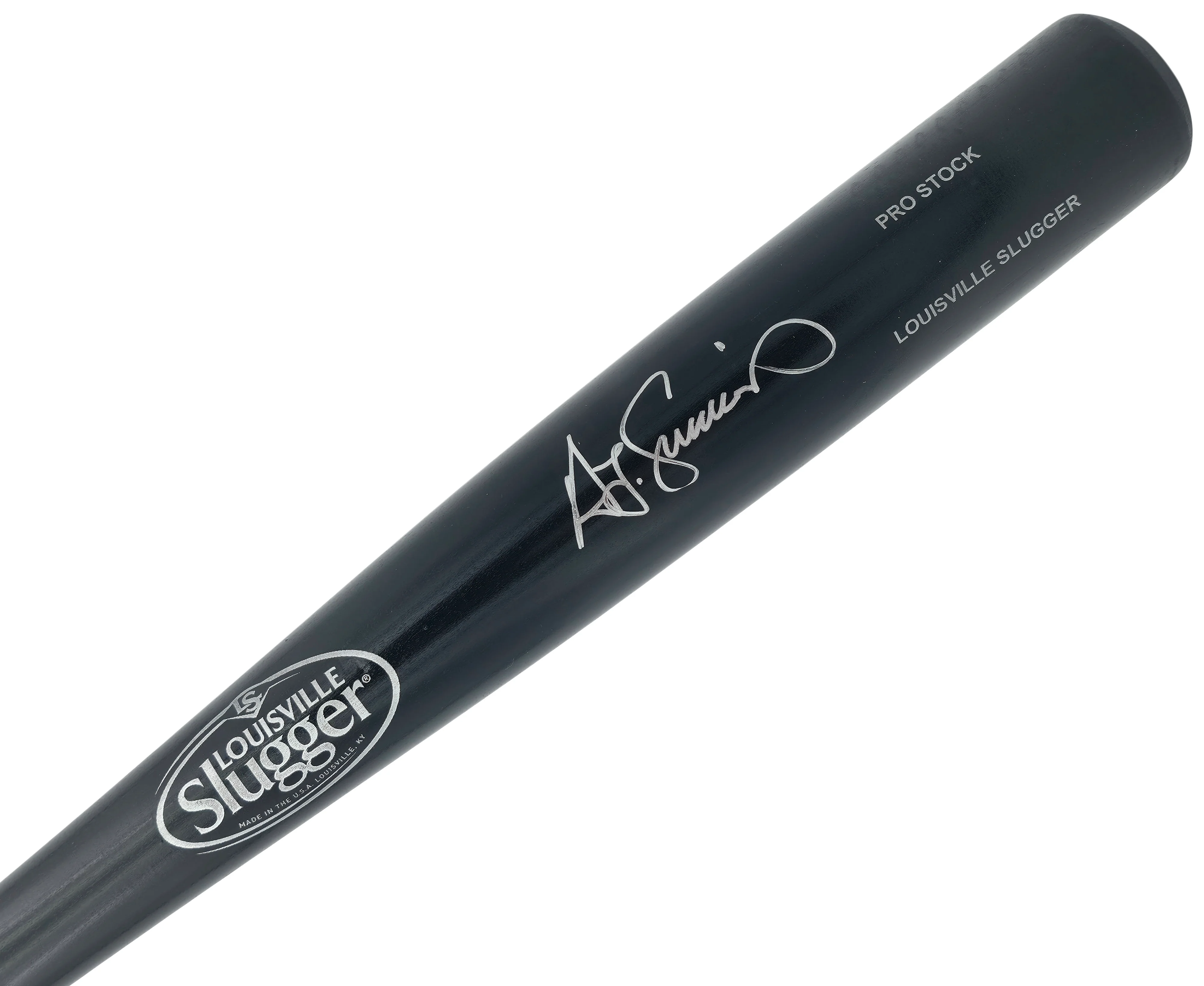 Ted Simmons Autographed Black Louisville Slugger Pro Stock Baseball Bat St. Louis Cardinals (Scratches) Beckett BAS Witness Stock #252590 - Image 2