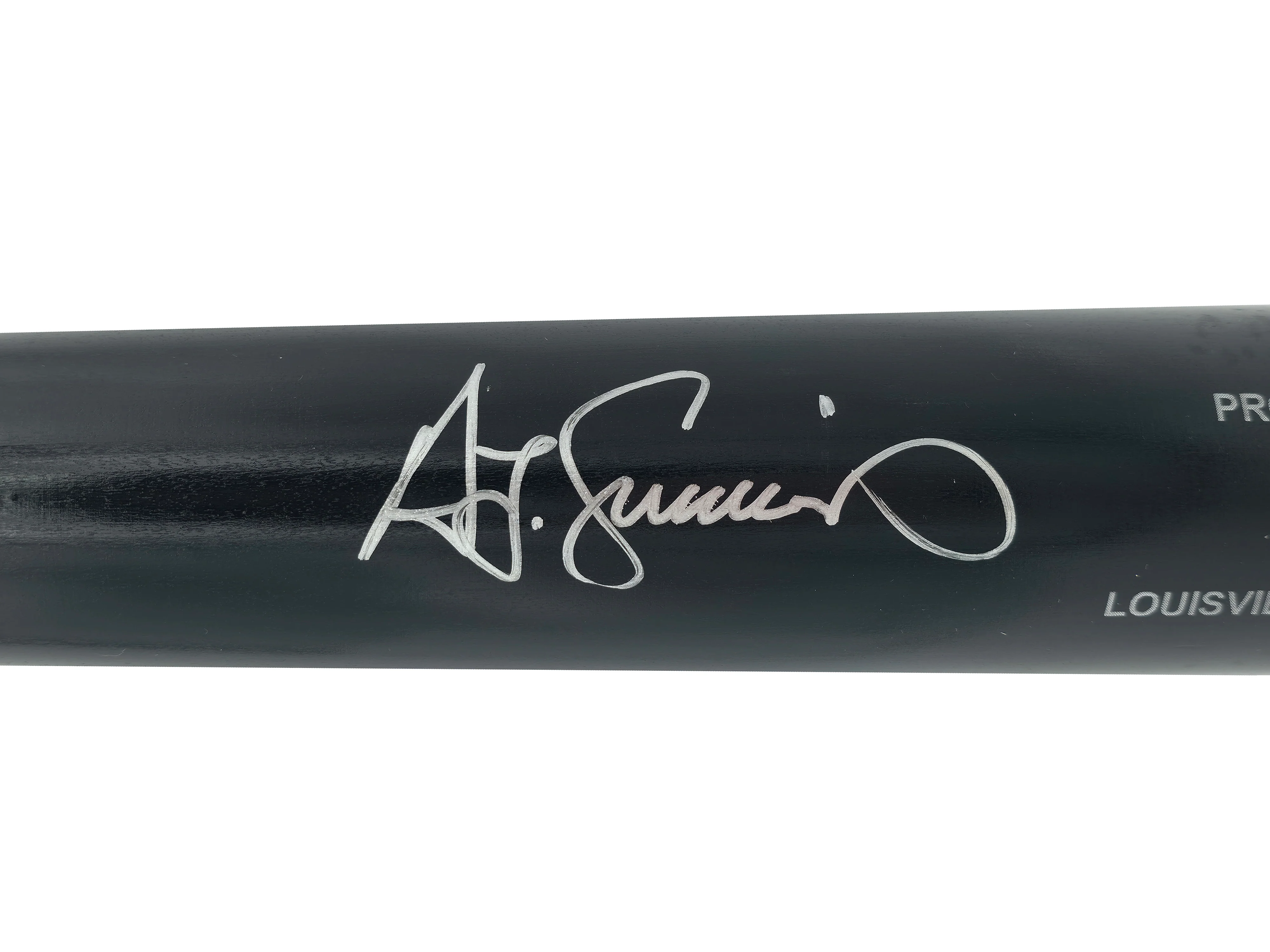 Ted Simmons Autographed Black Louisville Slugger Pro Stock Baseball Bat St. Louis Cardinals (Scratches) Beckett BAS Witness Stock #252590 - Image 3