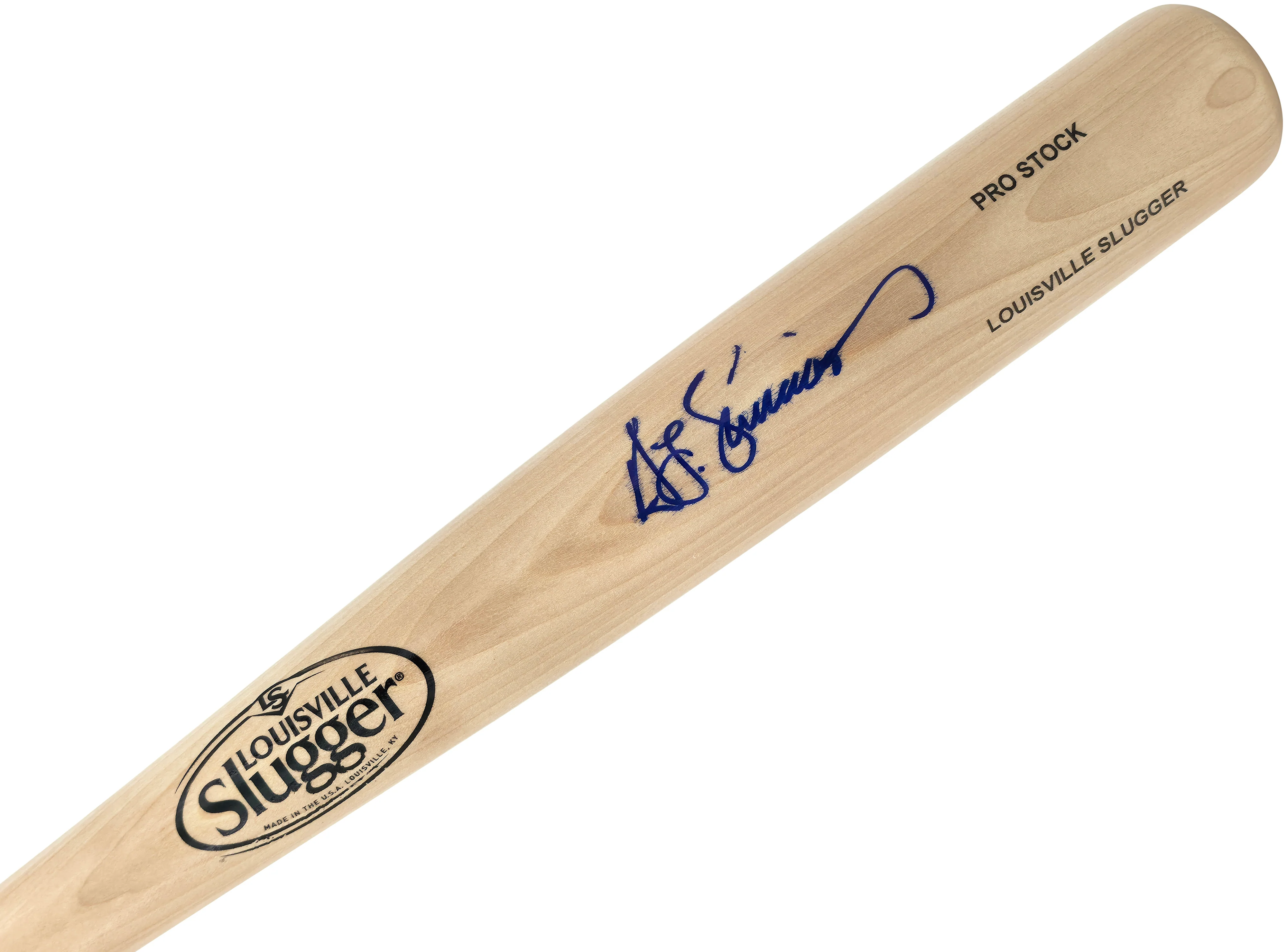 Ted Simmons Autographed Blonde Louisville Slugger Pro Stock Baseball Bat St. Louis Cardinals Beckett BAS Witness Stock #252591 - Image 2