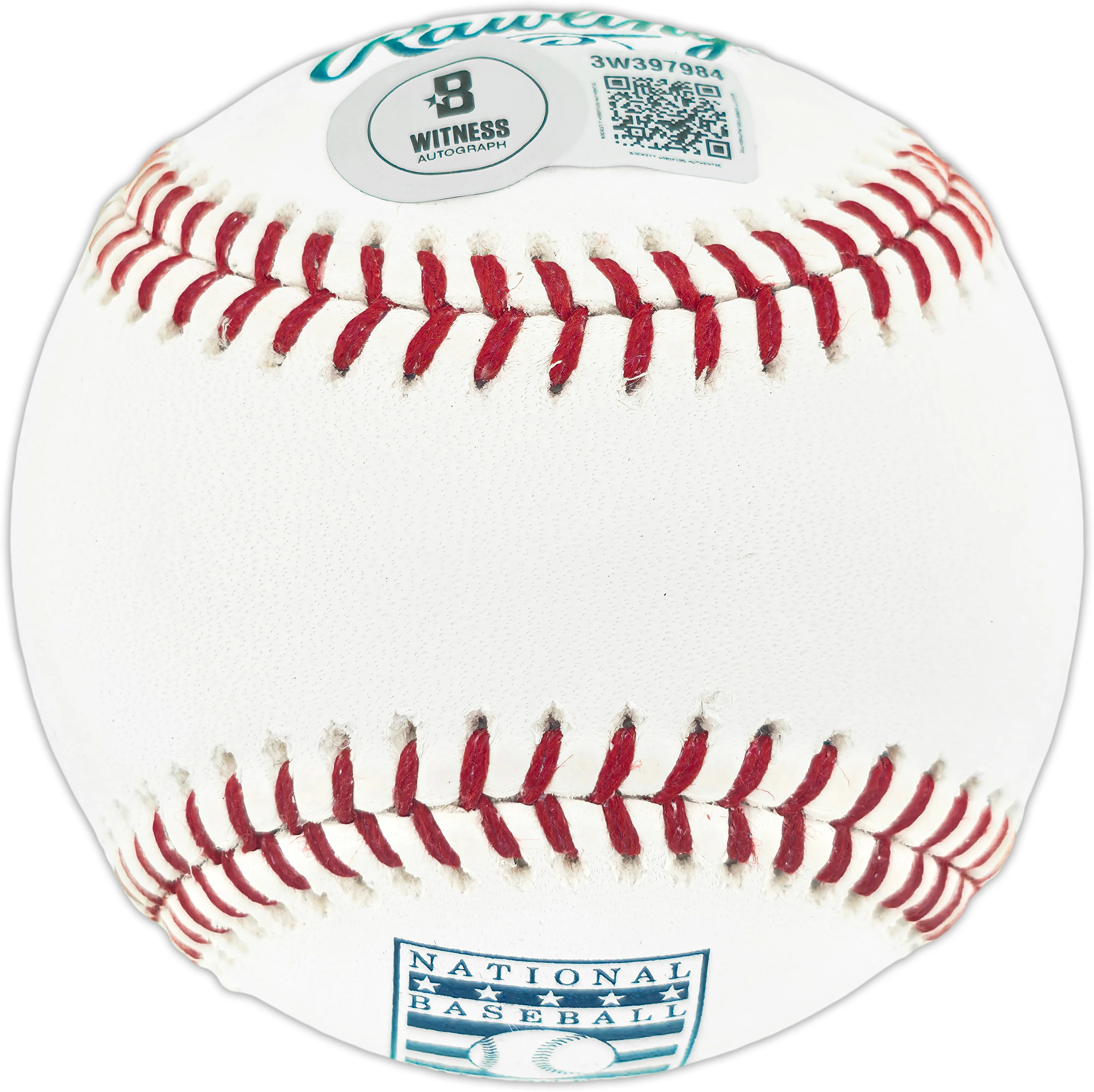 Ted Simmons Autographed Official Hall of Fame Logo Baseball St. Louis Cardinals (Smudged) Beckett BAS Witness #3W397984 - Image 2