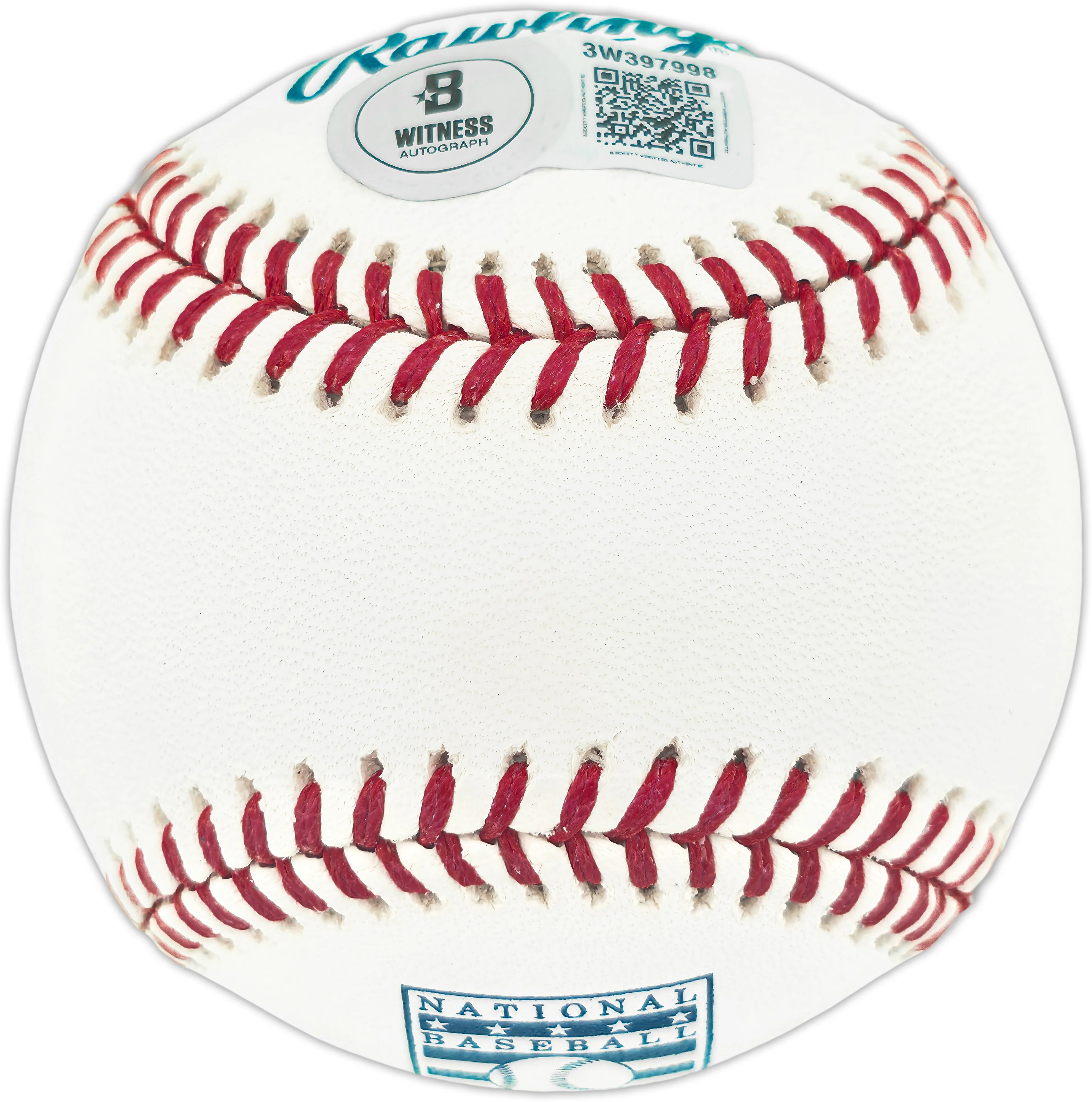 Ted Simmons Autographed Official Hall of Fame Logo Baseball St. Louis Cardinals (Smudged) Beckett BAS Witness #3W397998 - Image 2