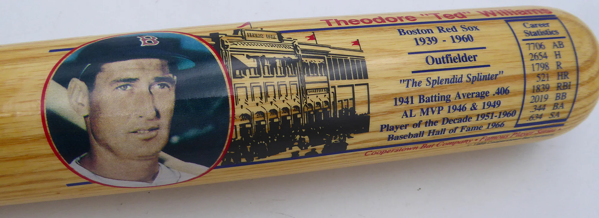 Ted Williams Autographed Cooperstown Bat Boston Red Sox JSA #ZZ44397 - Image 3