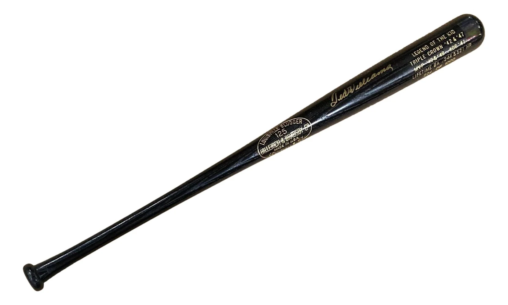 Ted Williams Boston Red Sox Signed LS Legend Of The Kid Bat LE/1000 PSA/DNA LOA