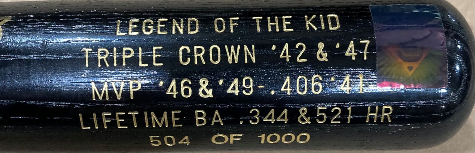 Ted Williams Boston Red Sox Signed LS Legend Of The Kid Bat LE/1000 PSA/DNA LOA - Image 3