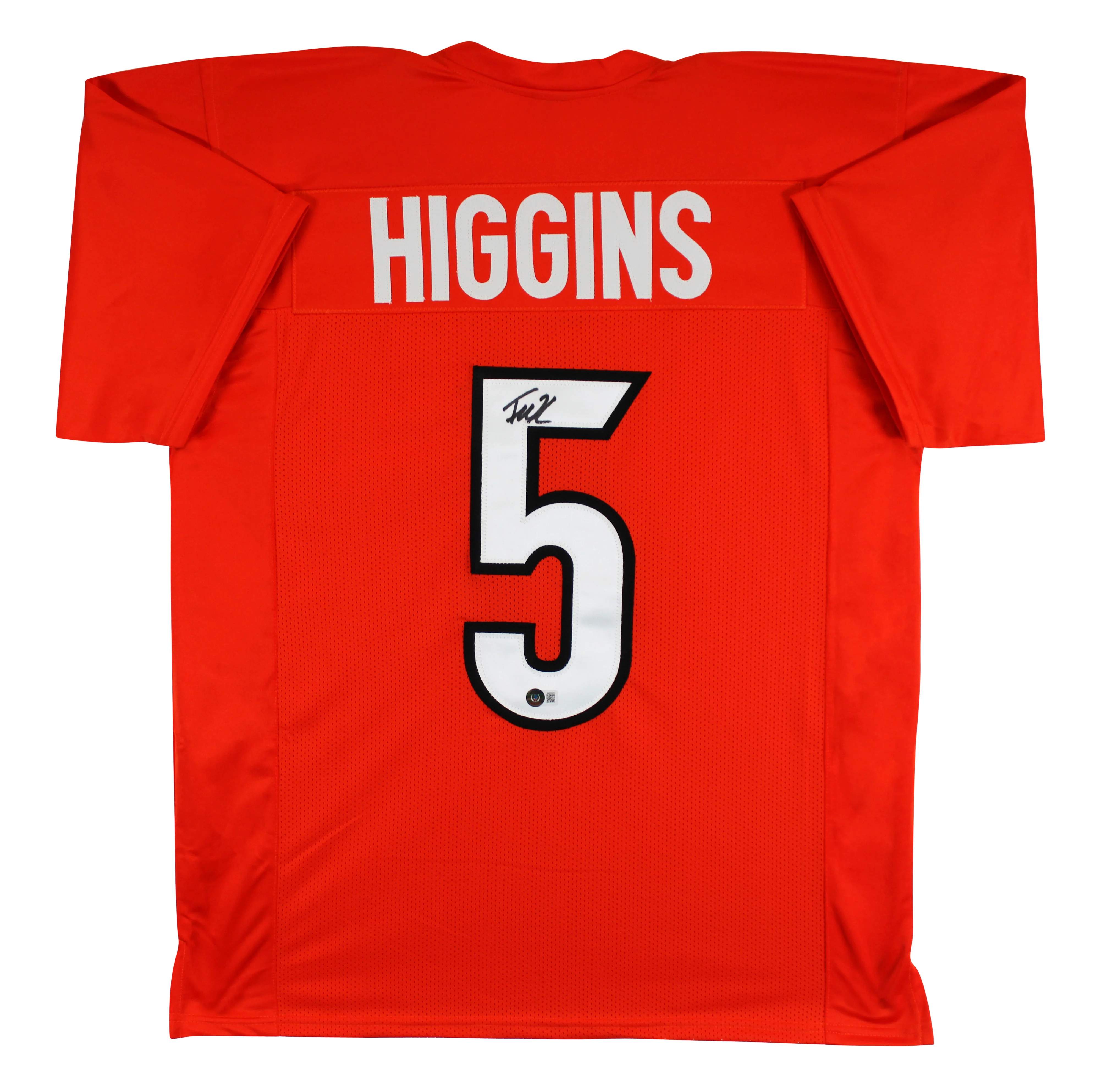 Tee Higgins Authentic Signed Orange Pro Style Jersey Autographed BAS Witnessed 2 - Image 2