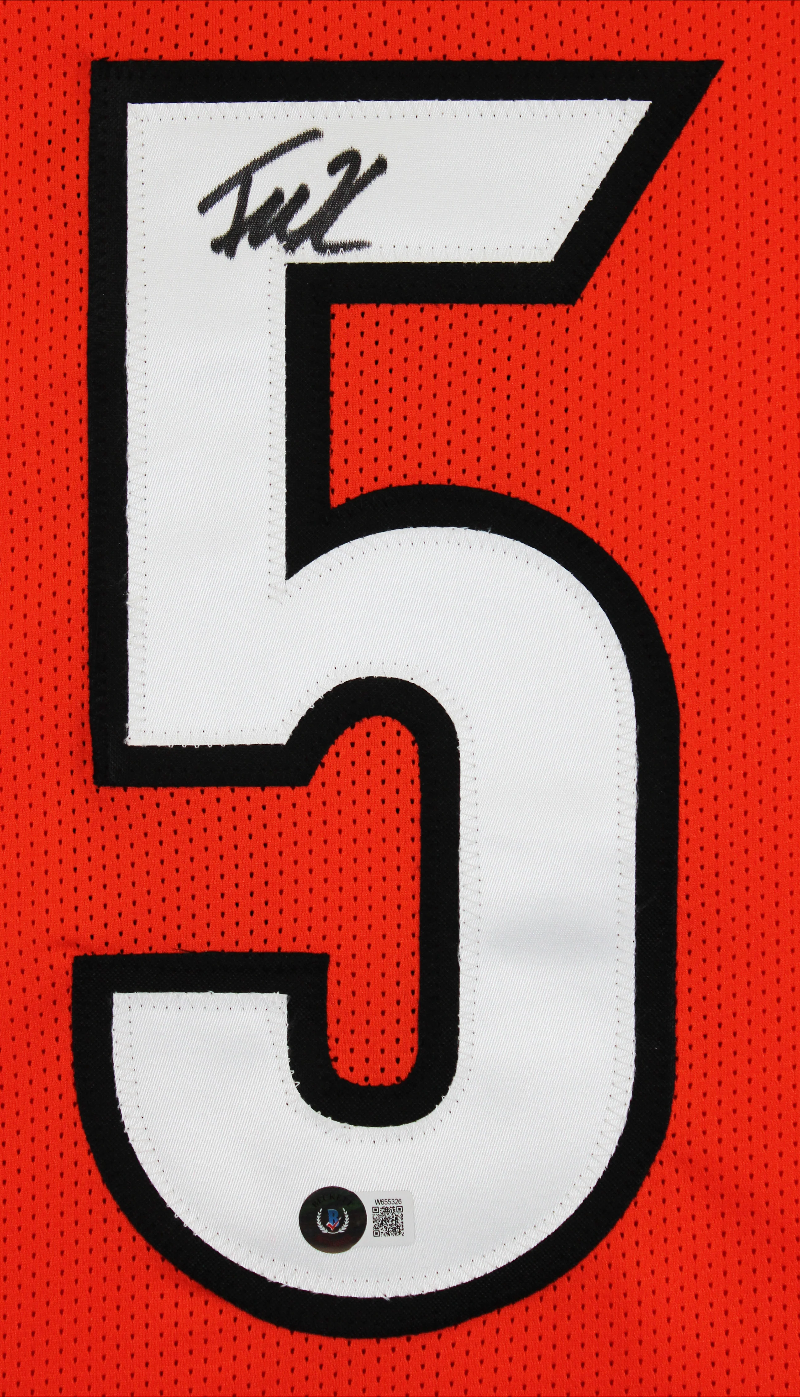 Tee Higgins Authentic Signed Orange Pro Style Jersey Autographed BAS Witnessed 2 - Image 3