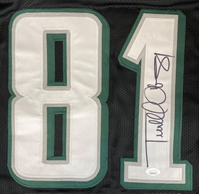 Terrell Owens Philadelphia Signed Black Stat Football Jersey JSA ITP - Image 2