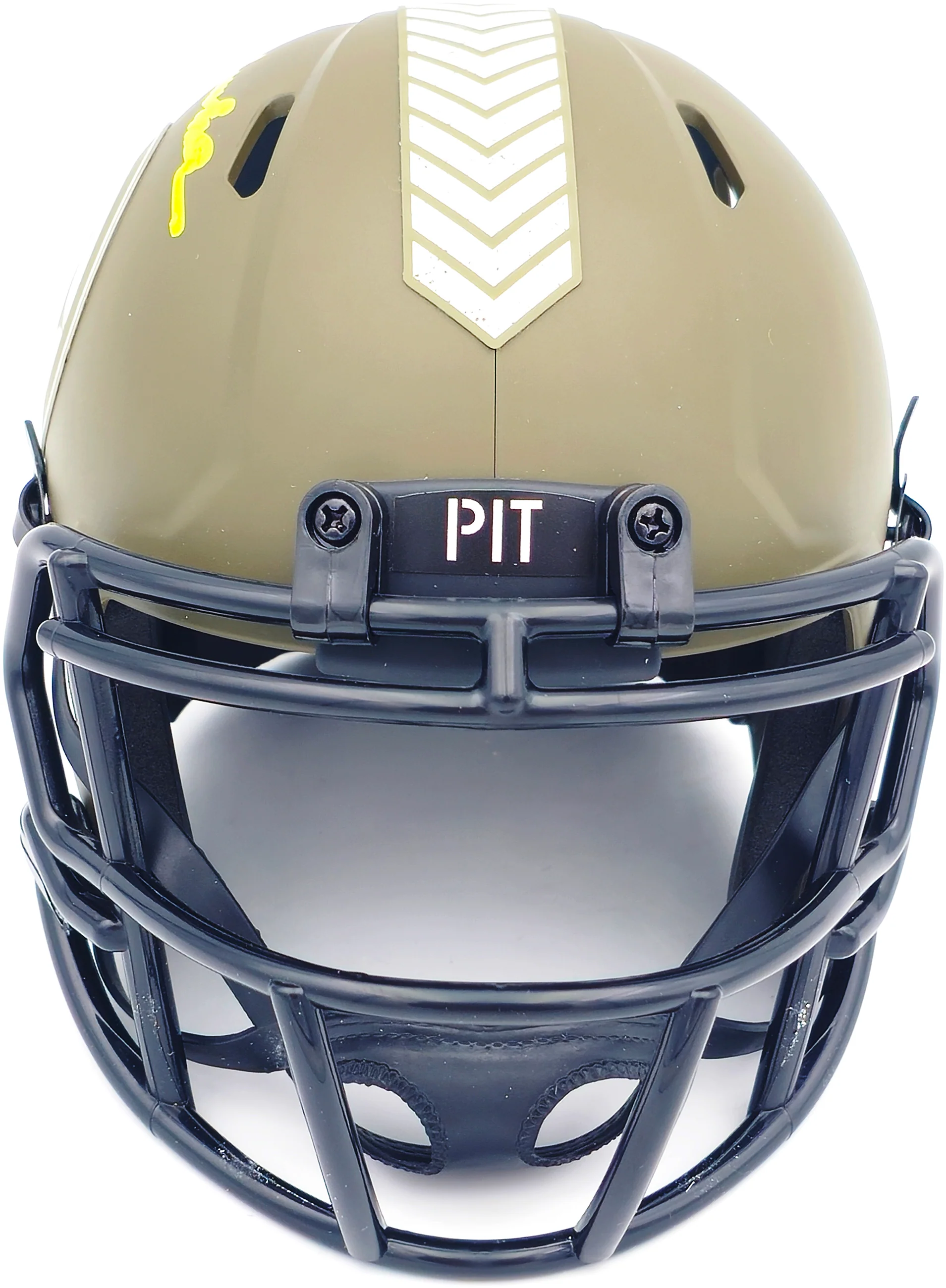 Terry Bradshaw Autographed Pittsburgh Steelers Army Green Salute to Service Speed Mini Helmet Beckett BAS Witness Stock #230084 - Image 3