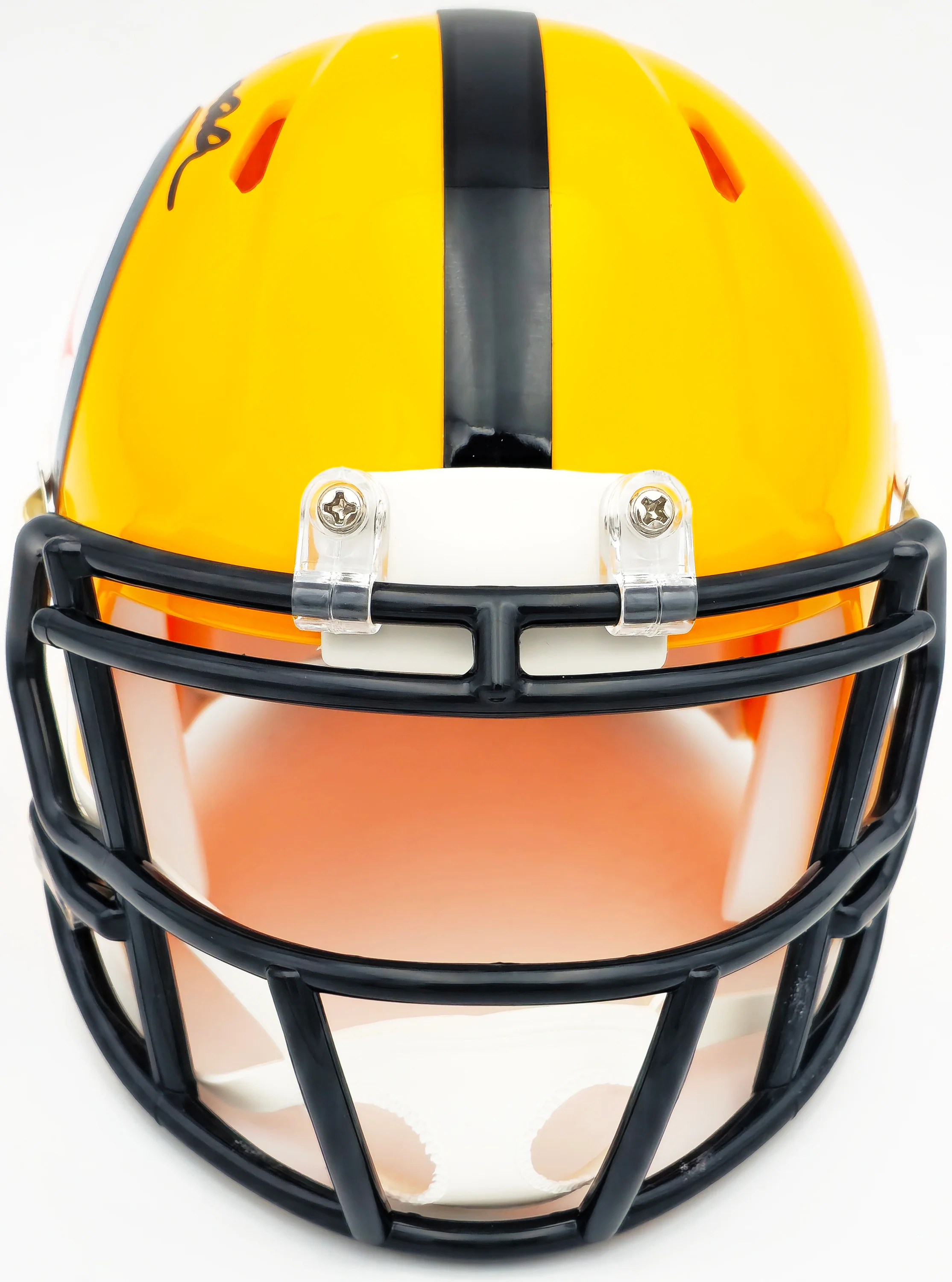Terry Bradshaw Autographed Pittsburgh Steelers Yellow Speed Mini Helmet Beckett BAS Witness Stock #230229 - Image 3